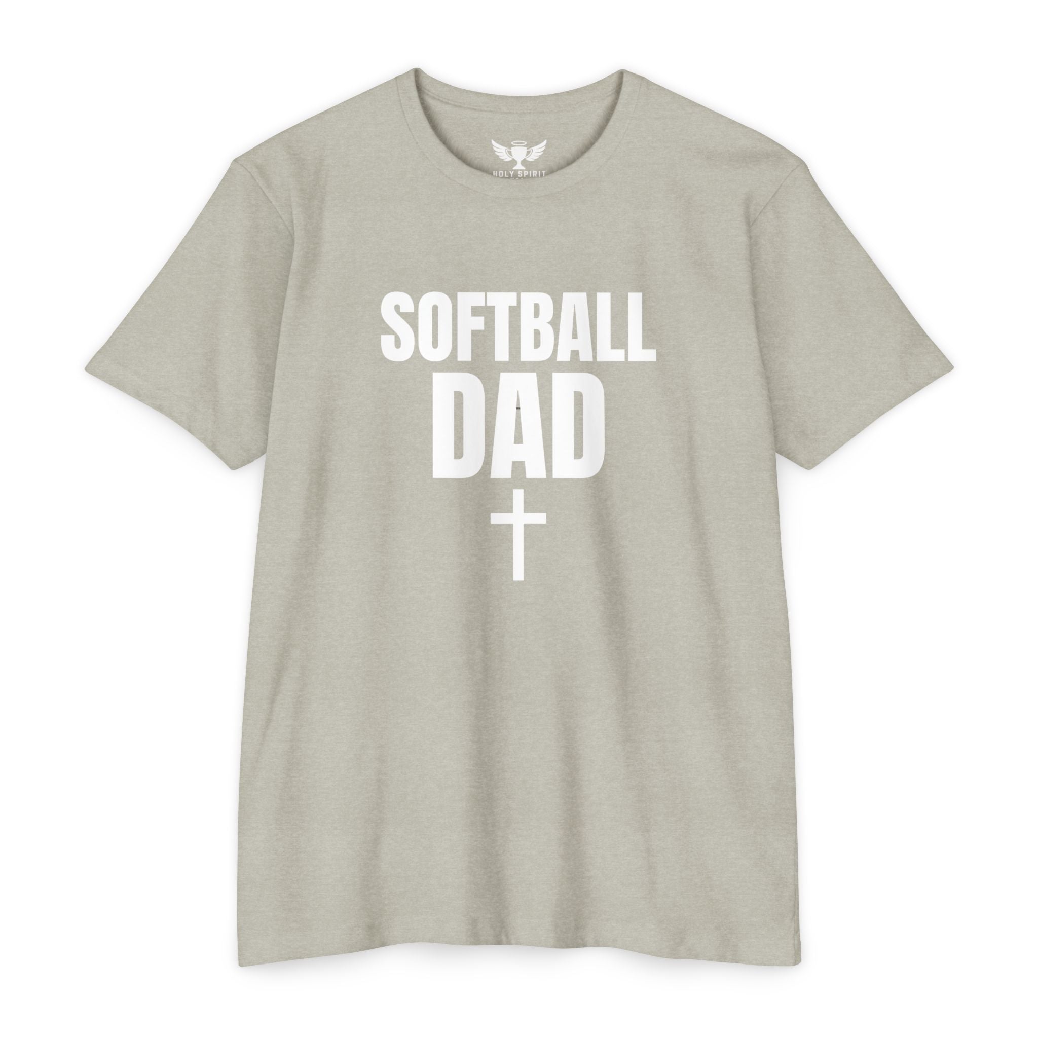 Softball Dad T-Shirt with Cross — Custom Back Name & Number