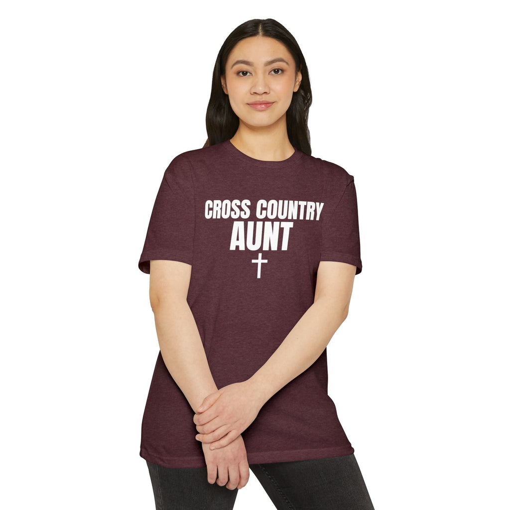 Cross Country Aunt T-Shirt — Custom Name & Number Sports Tee