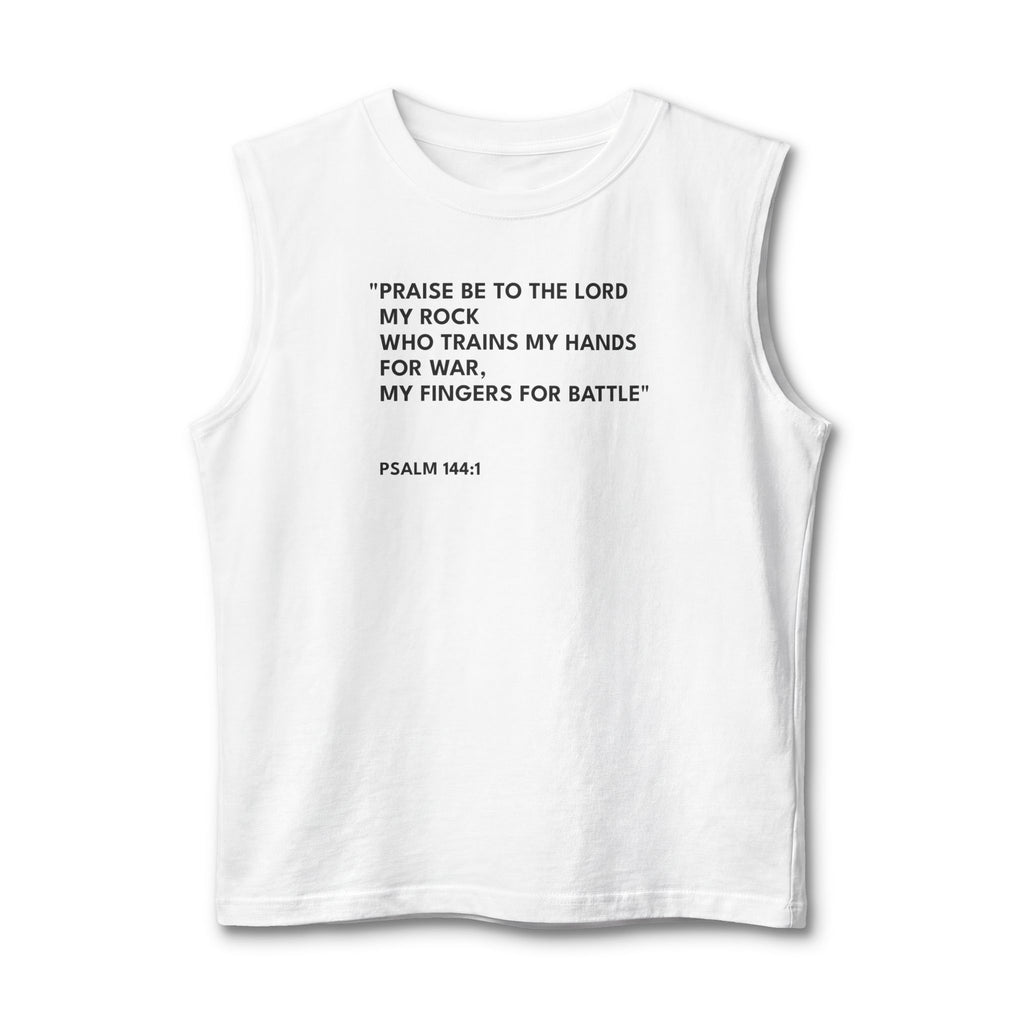 Psalm 144:1 Unisex Muscle Tank Text Logo