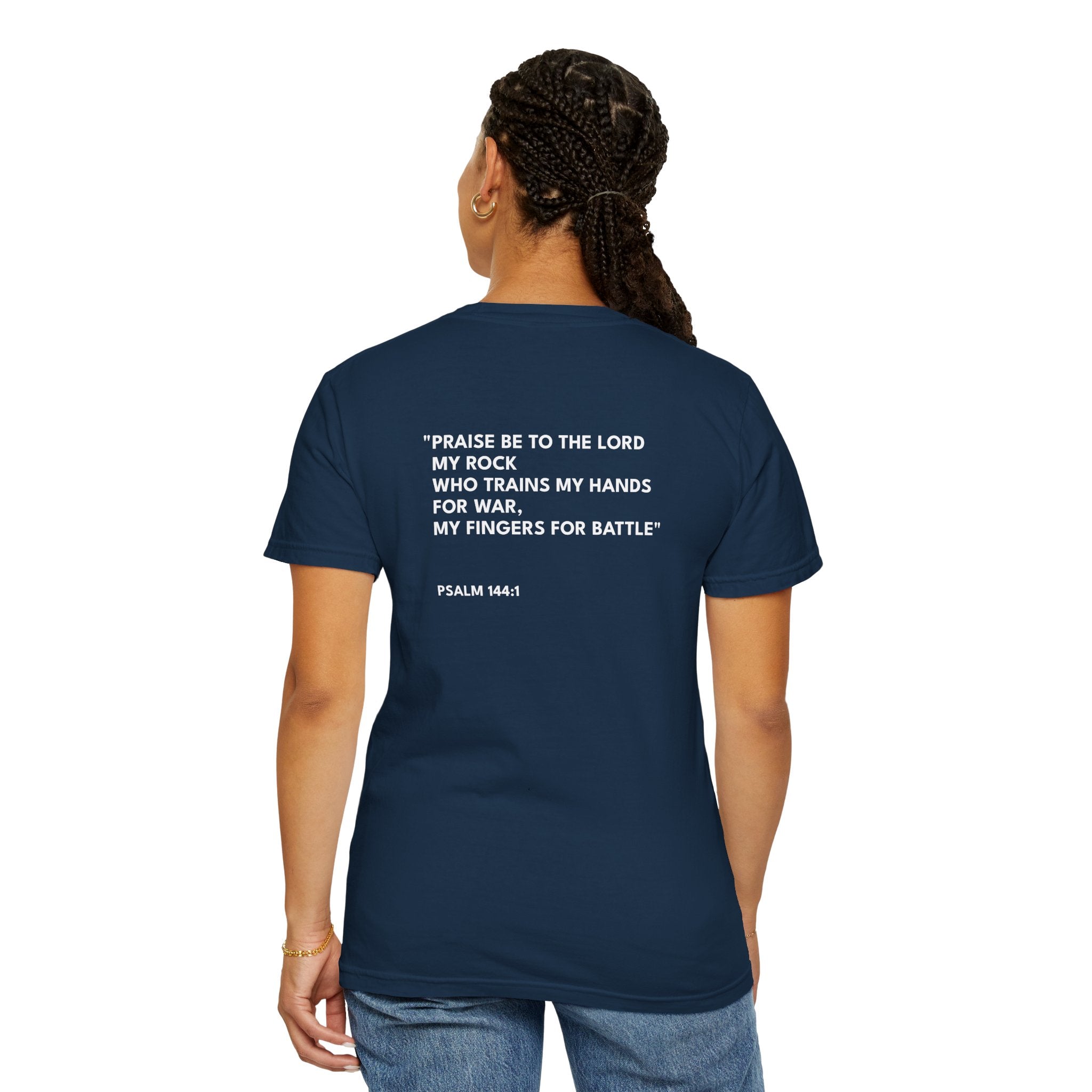 Psalm 144:1 Text Logo - Unisex Casual T-Shirt
