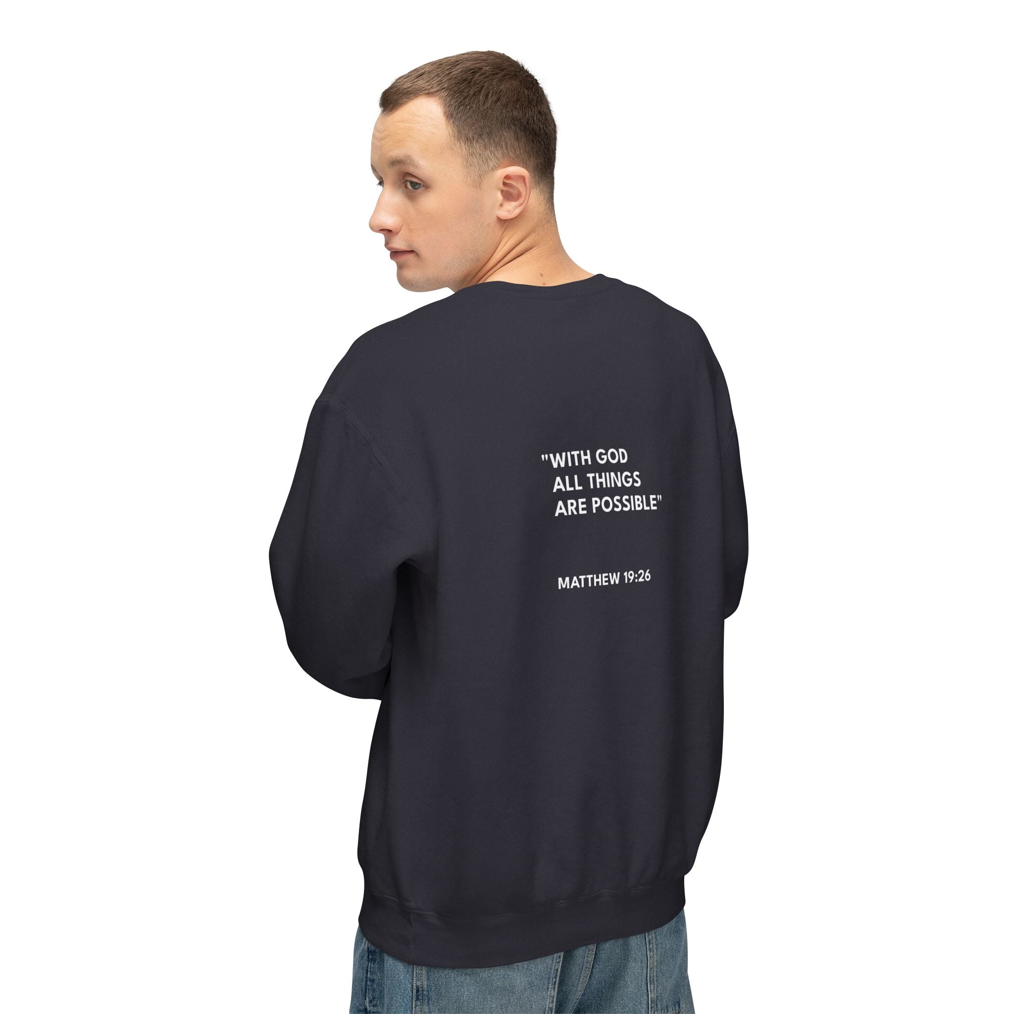 Matthew 19:26 Logo Crewneck Sweatshirt