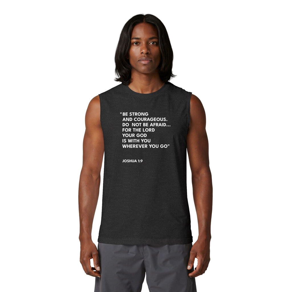 Joshua 1:9 Unisex Muscle Tank Text Logo