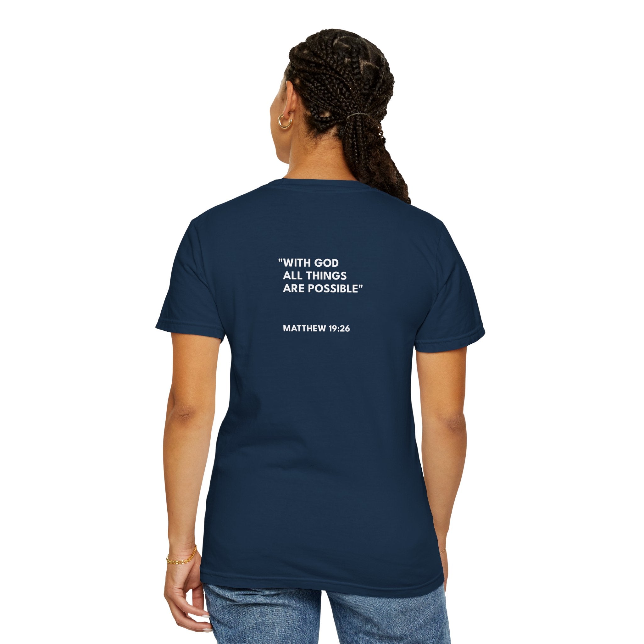 Matthew 19:26 Unisex Logo Casual T-Shirt