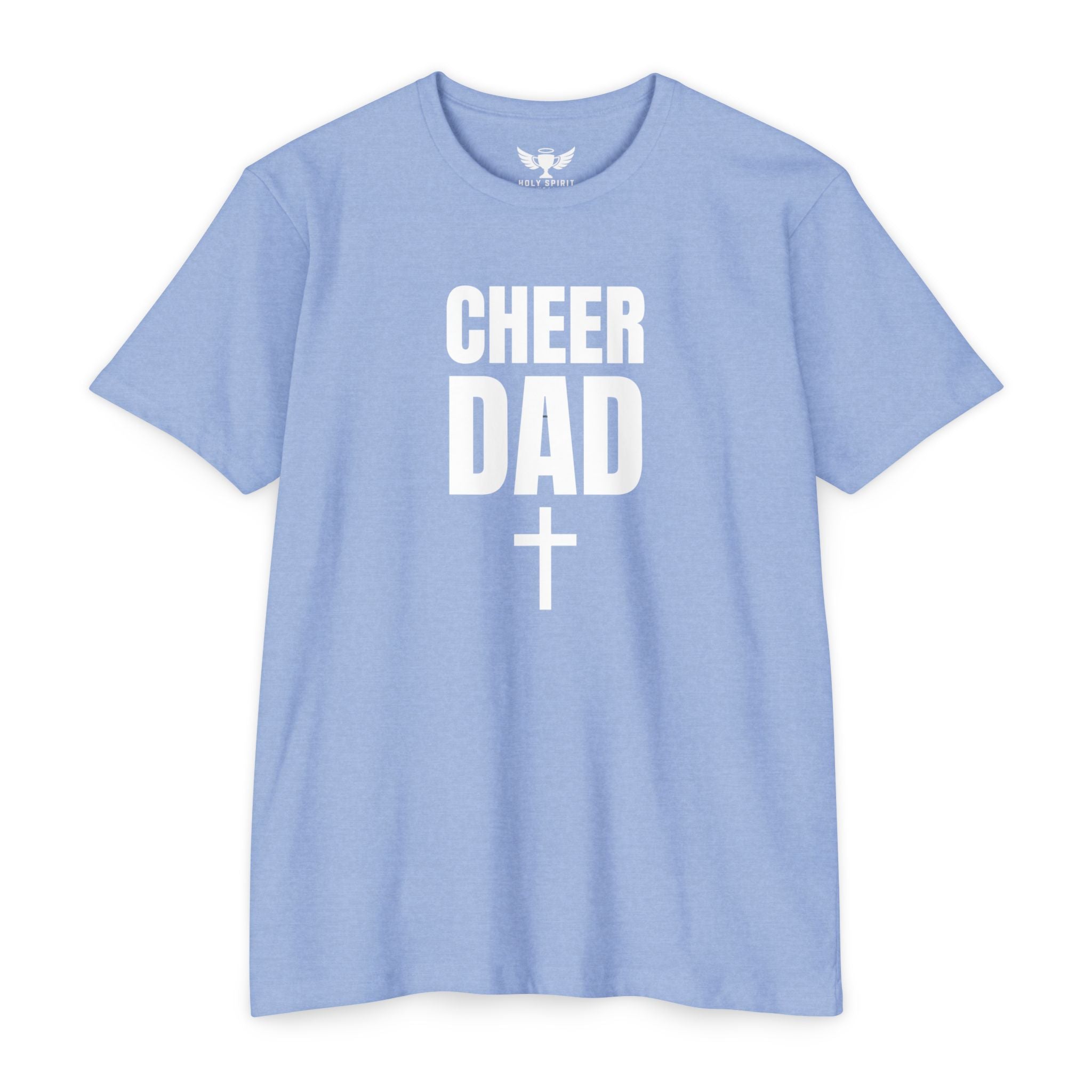 Cheer Dad T-Shirt with Cross — Custom Name & Number Back