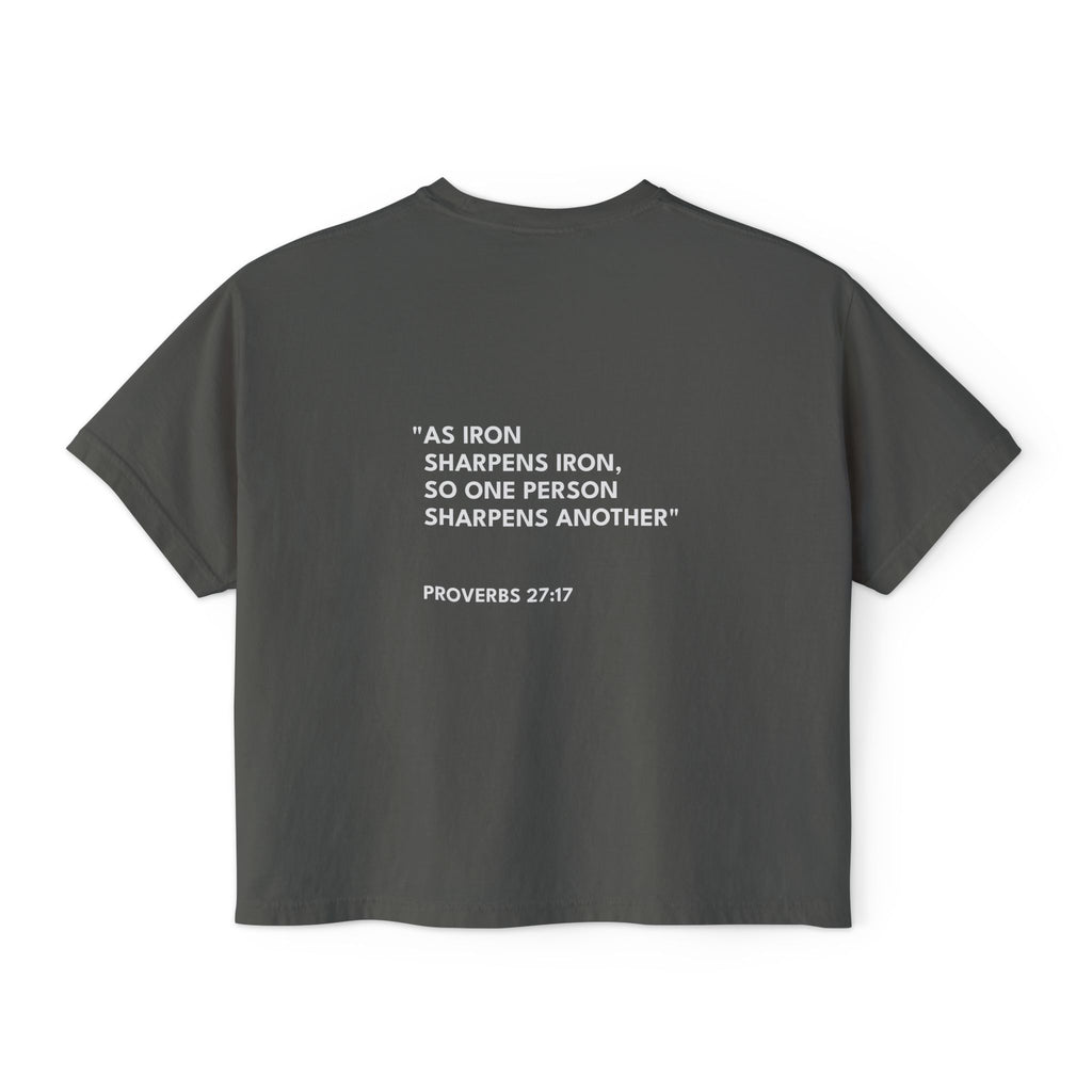Proverbs 27:17 Women's Logo Boxy Tee