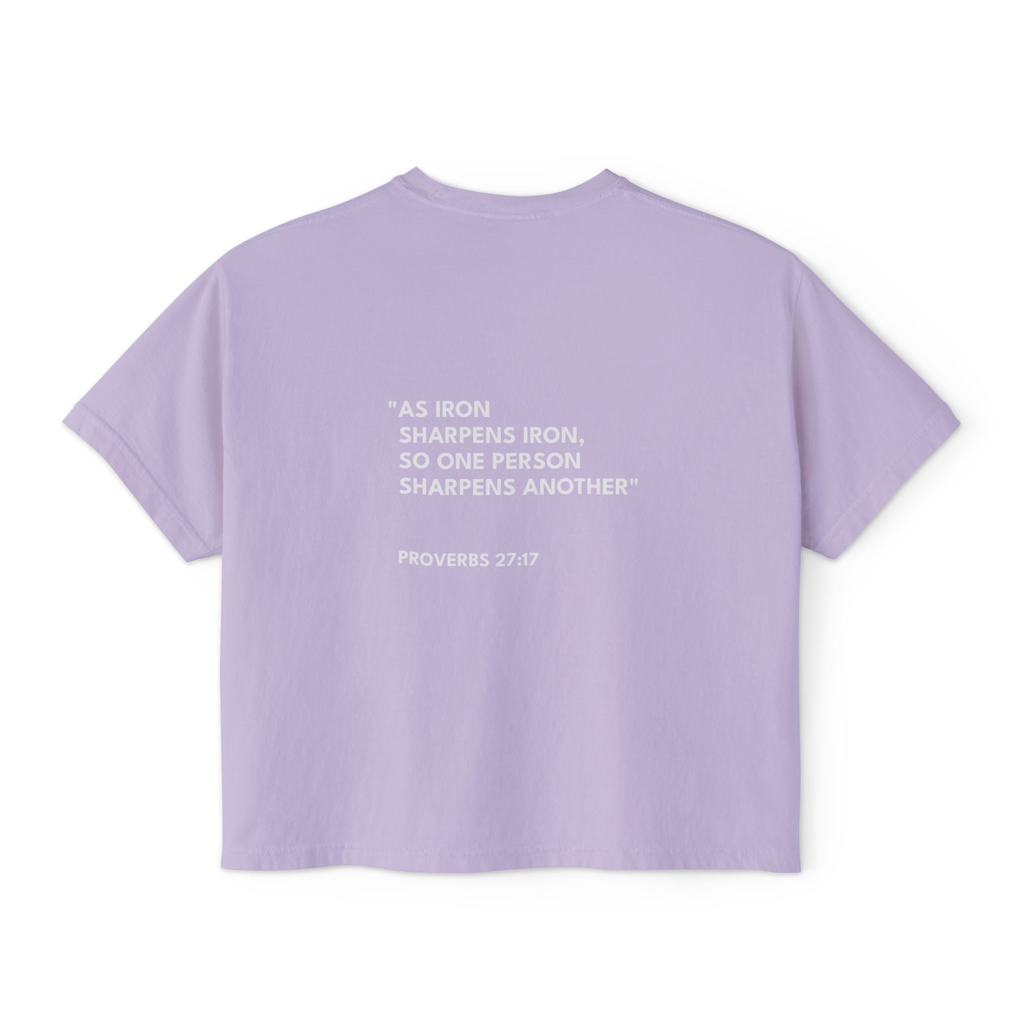 Proverbs 27:17 Women's Logo Boxy Tee