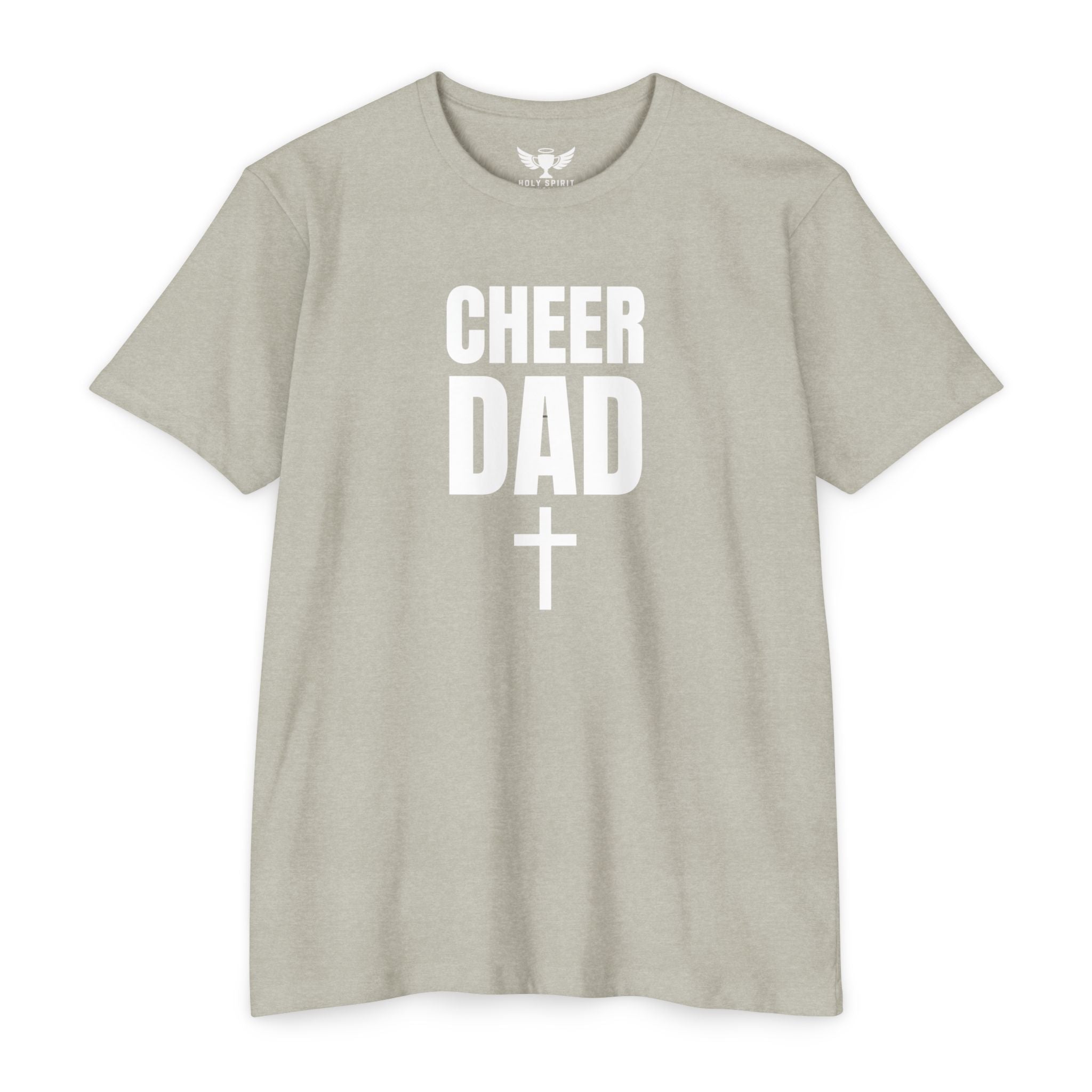 Cheer Dad T-Shirt with Cross — Custom Name & Number Back