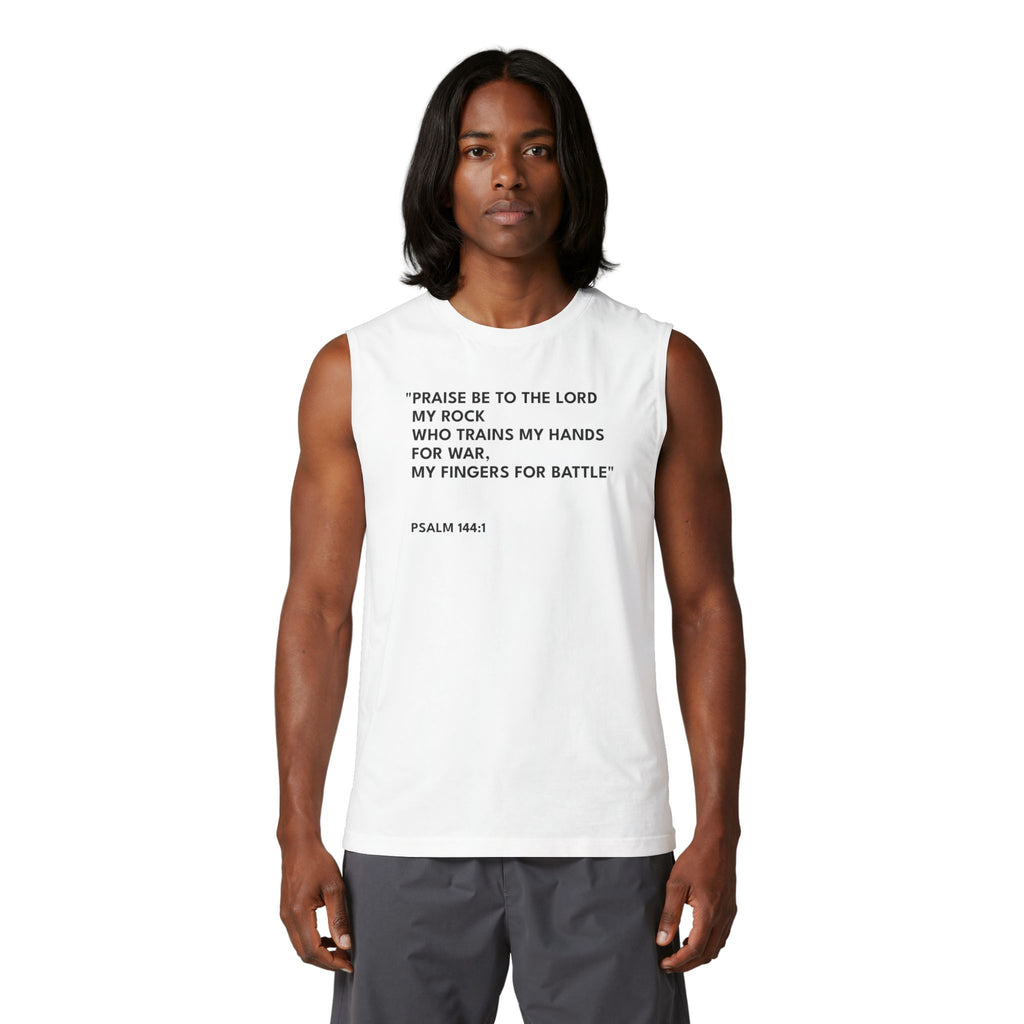 Psalm 144:1 Unisex Muscle Tank Text Logo