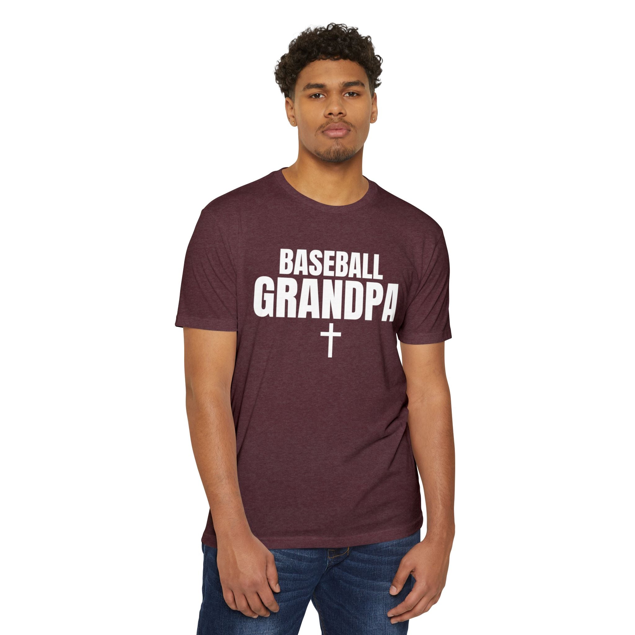 Baseball Grandpa T-Shirt — Custom Back Name & Number