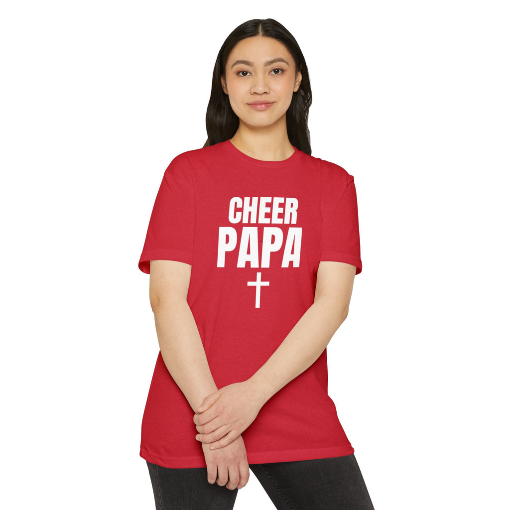 Cheer Papa T-Shirt — Personalized Back Name & Number