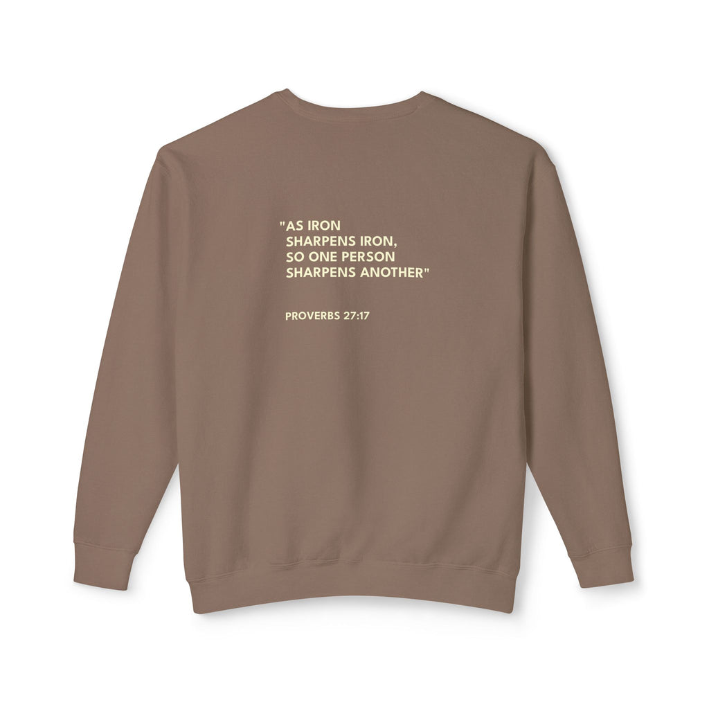 Proverbs 27:17 Text Logo Crewneck Sweatshirt