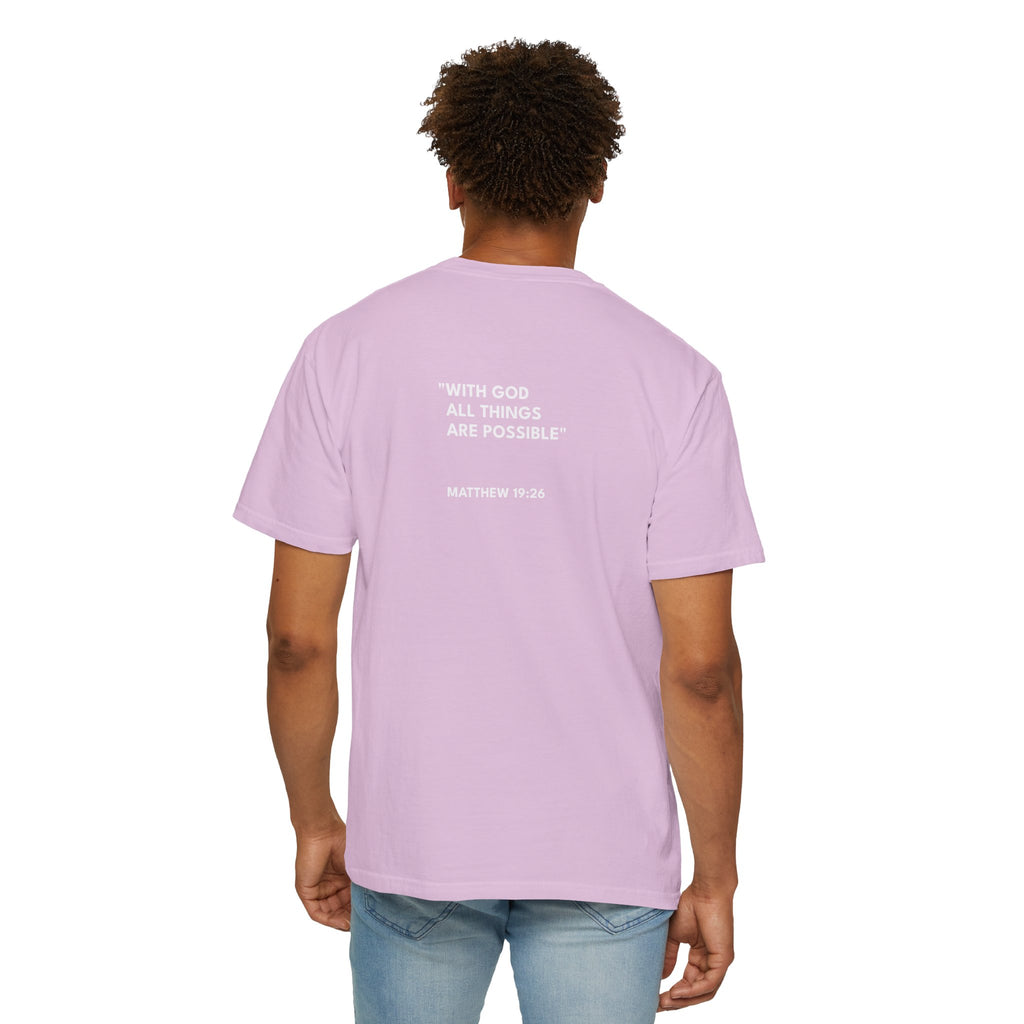 Matthew 19:26 Text Logo - Unisex Casual T-Shirt