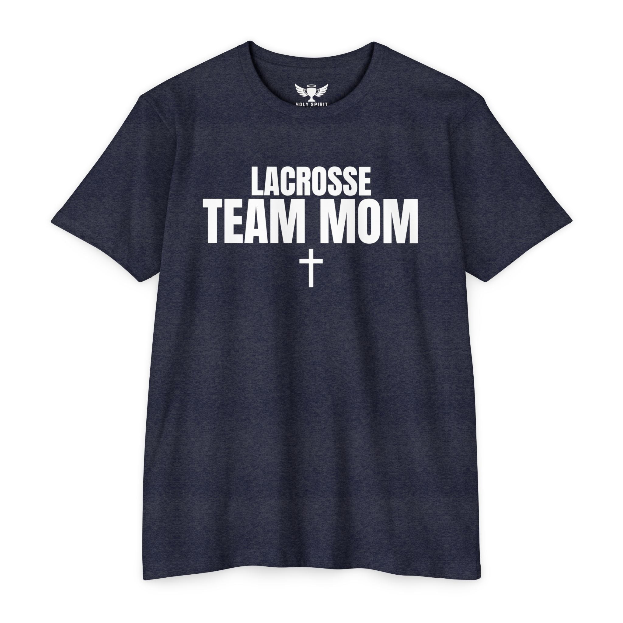 Lacrosse Team Mom T-Shirt — Custom Name & Number Sports Tee