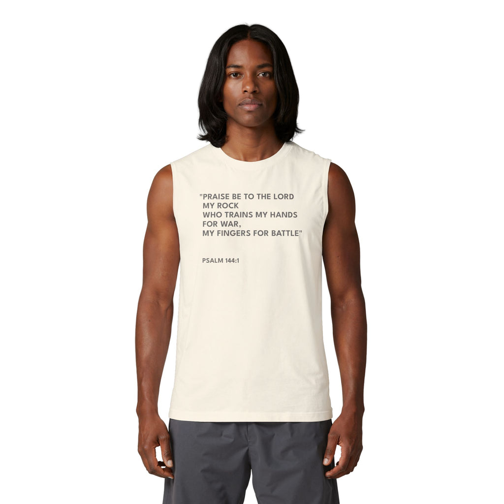 Psalm 144:1 Unisex Muscle Tank Text Logo
