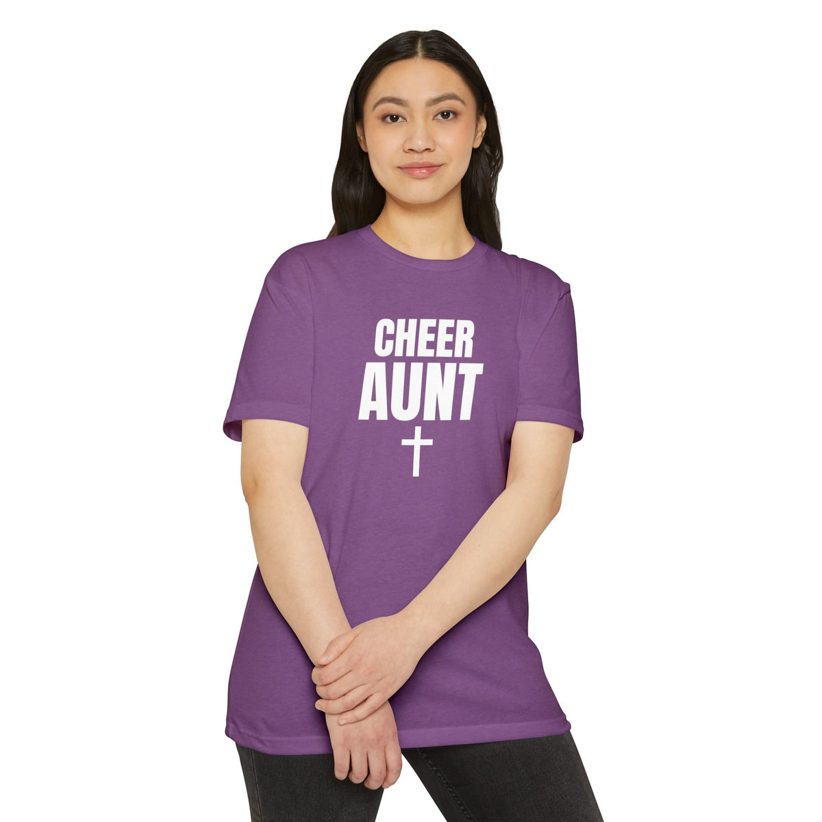 Cheer Aunt T-Shirt — Personalized Back Name & Number