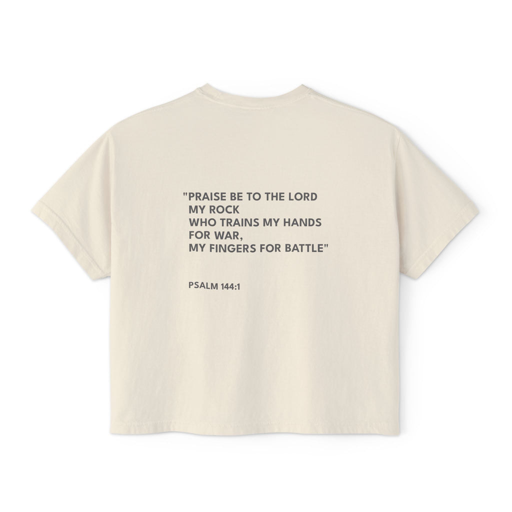 Psalm 144:1 Women's Logo Boxy Tee