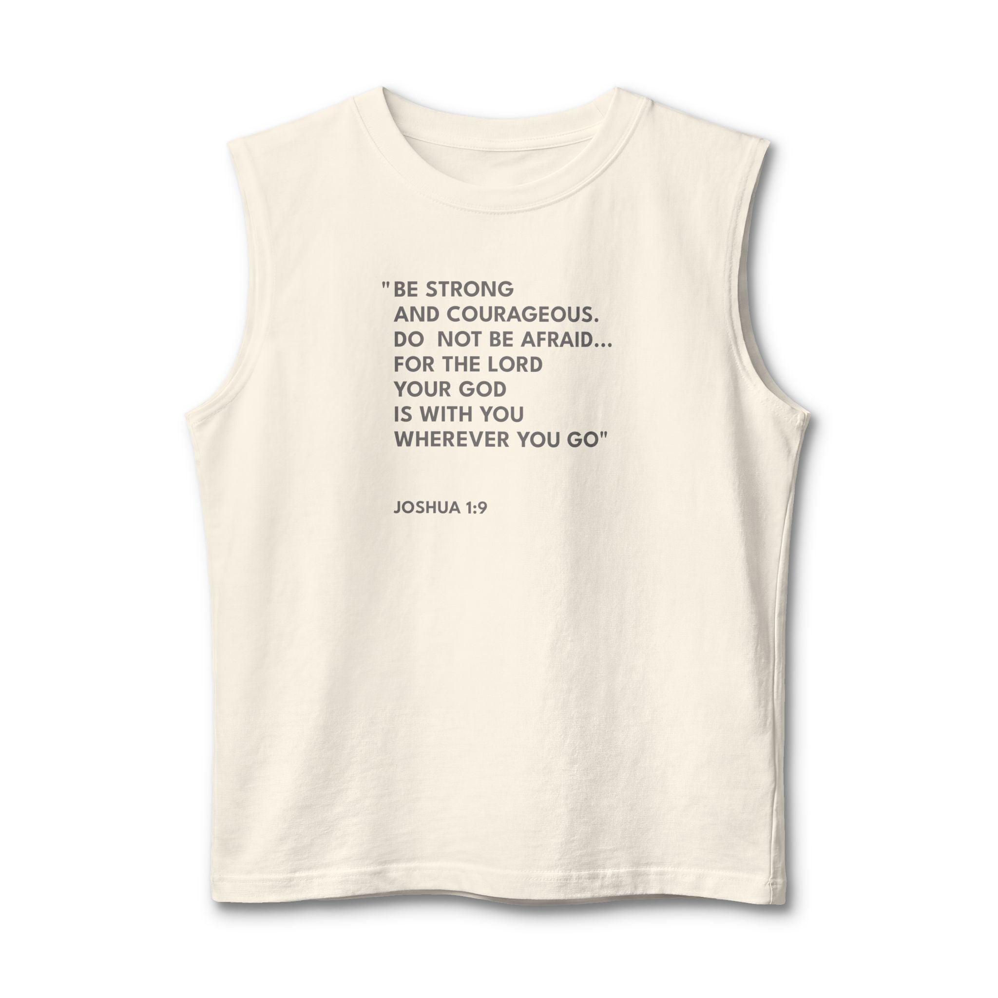 Joshua 1:9 Unisex Muscle Tank Text Logo