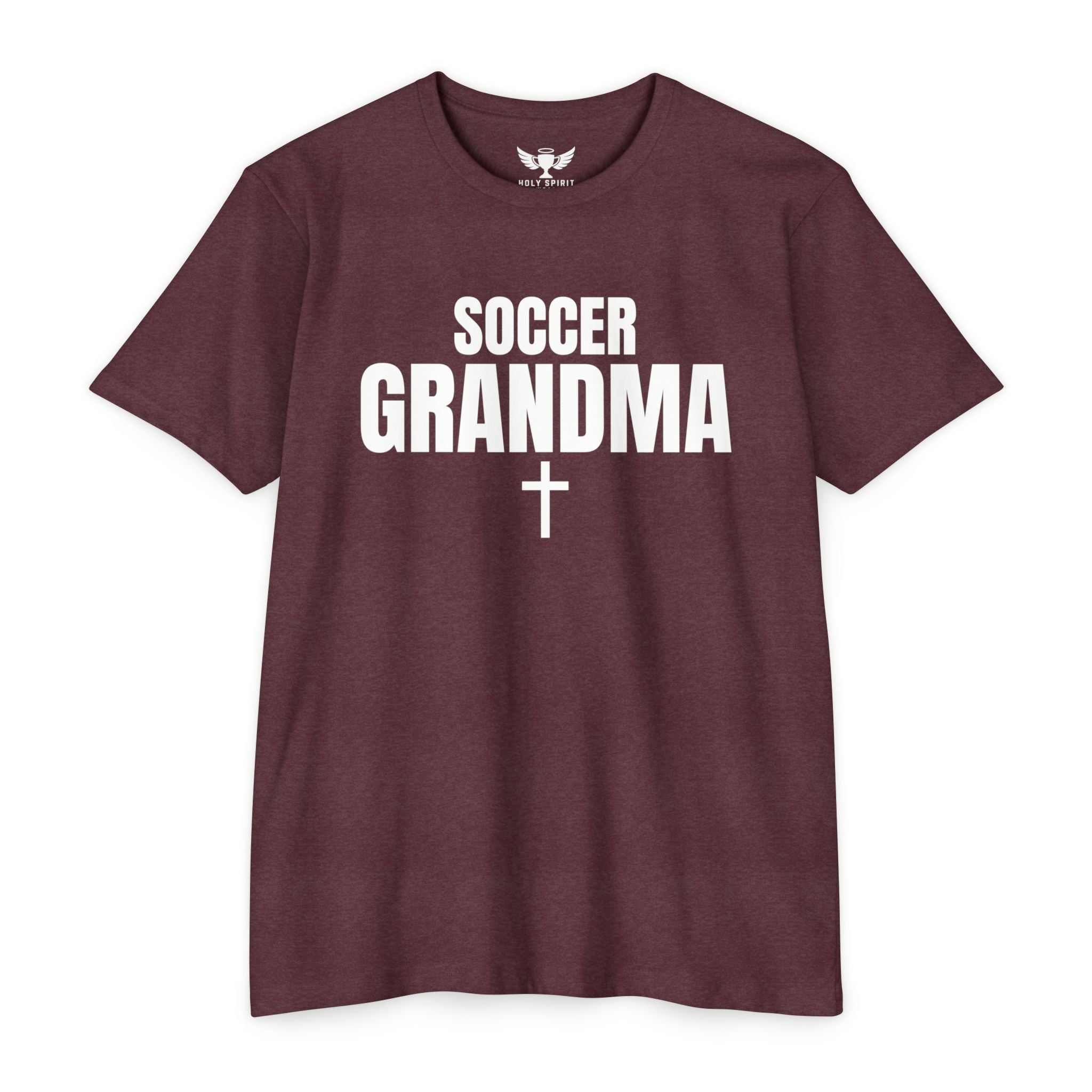 Soccer Grandma T-Shirt with Cross — Custom Name & Number Sports Tee