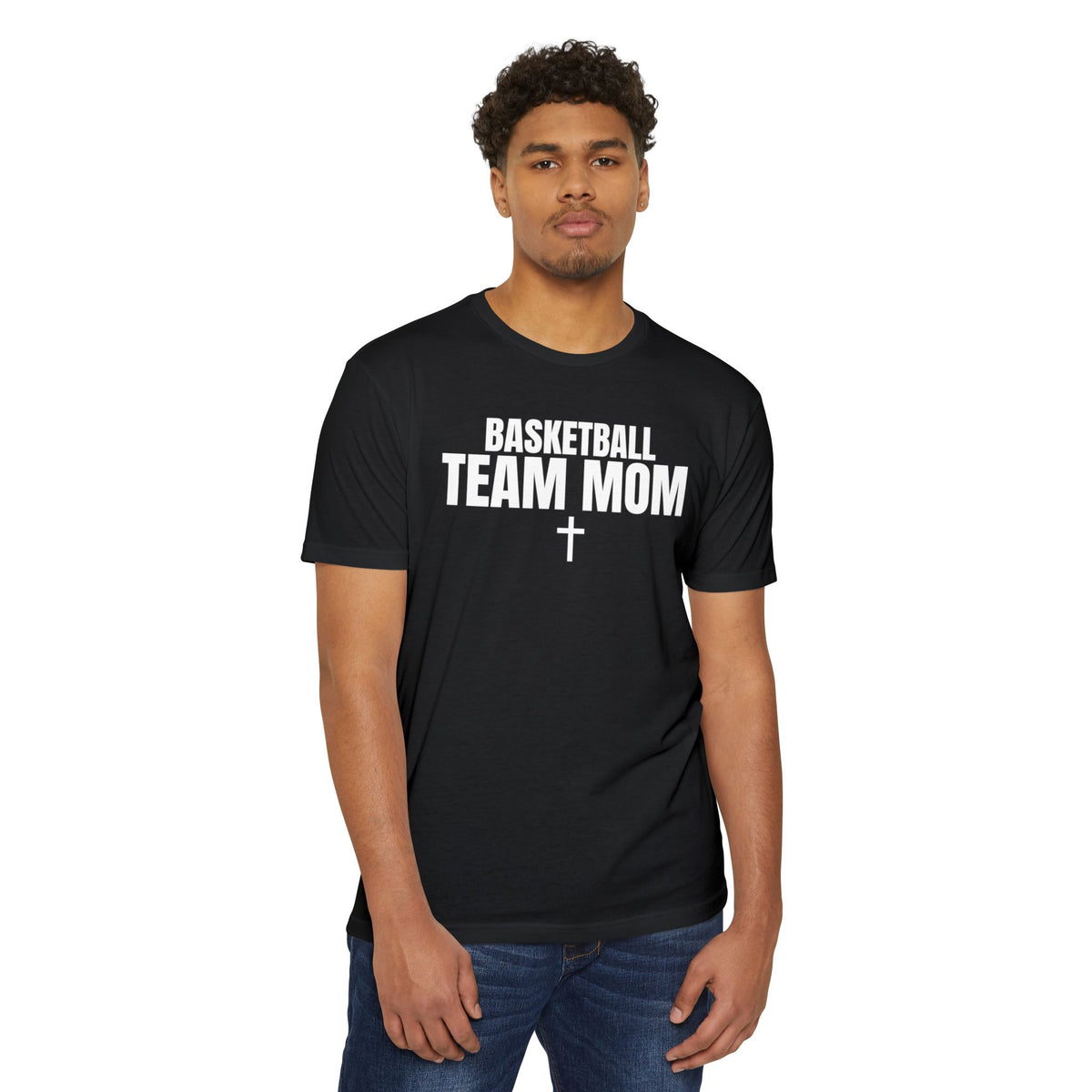 Basketball Team Mom T-Shirt — Custom Back Name & Number