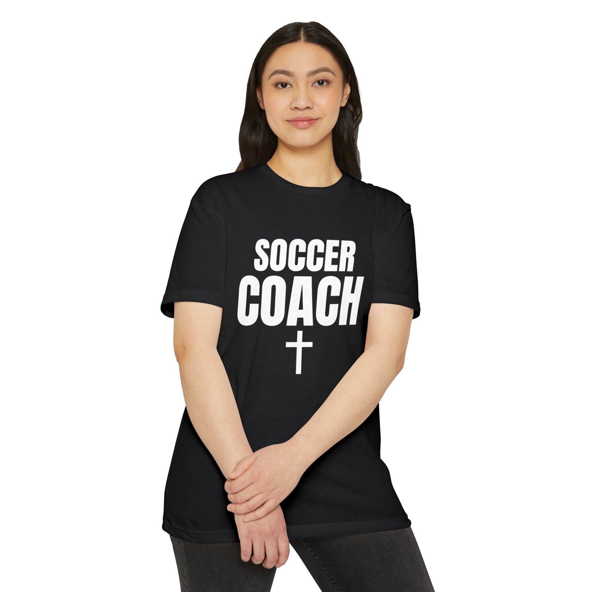 Soccer Coach T-Shirt — Custom Name & Number Sports Tee