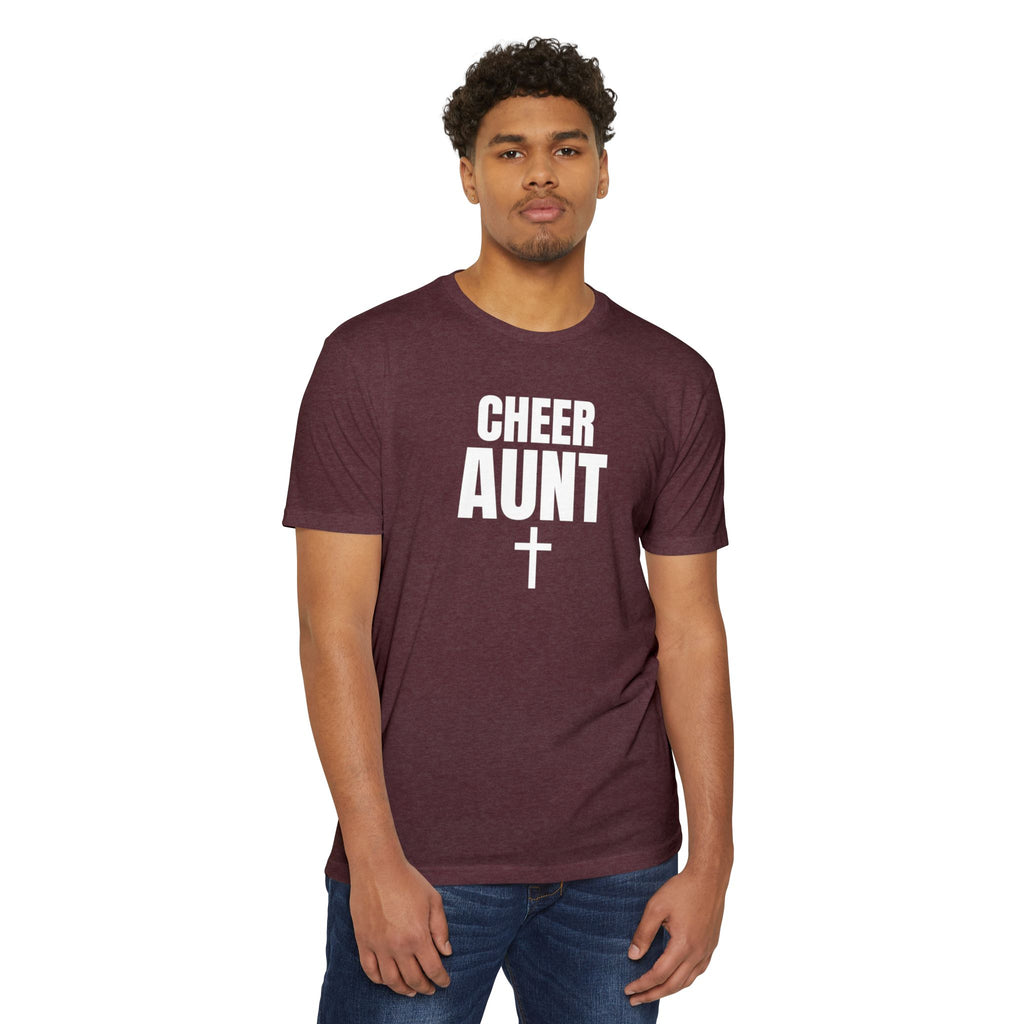 Cheer Aunt T-Shirt — Personalized Back Name & Number