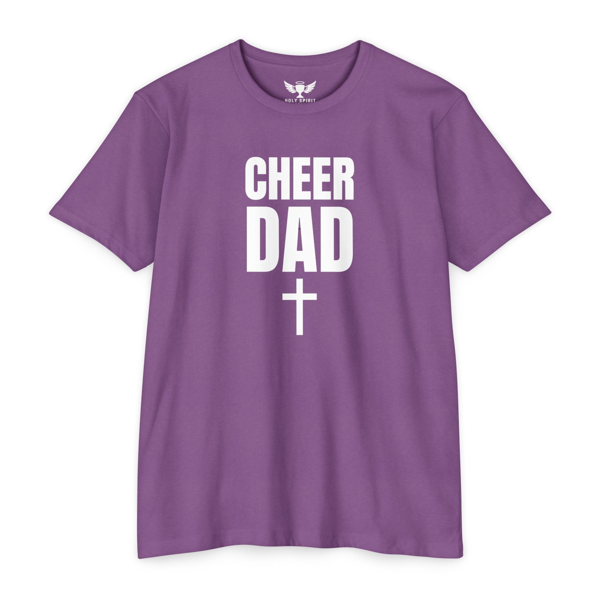 Cheer Dad T-Shirt with Cross — Custom Name & Number Back
