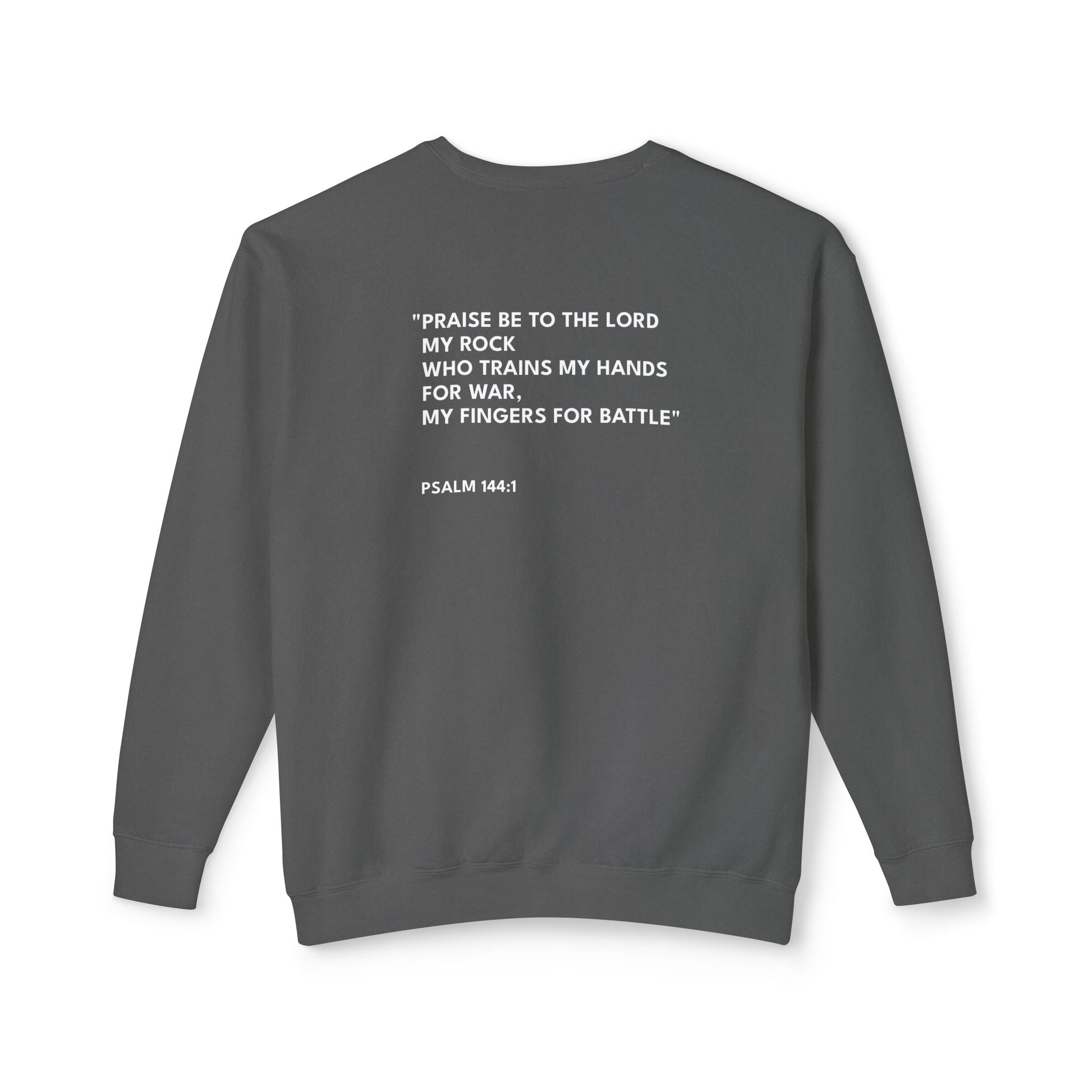 Psalm 144:1 Text Logo Crewneck Sweatshirt