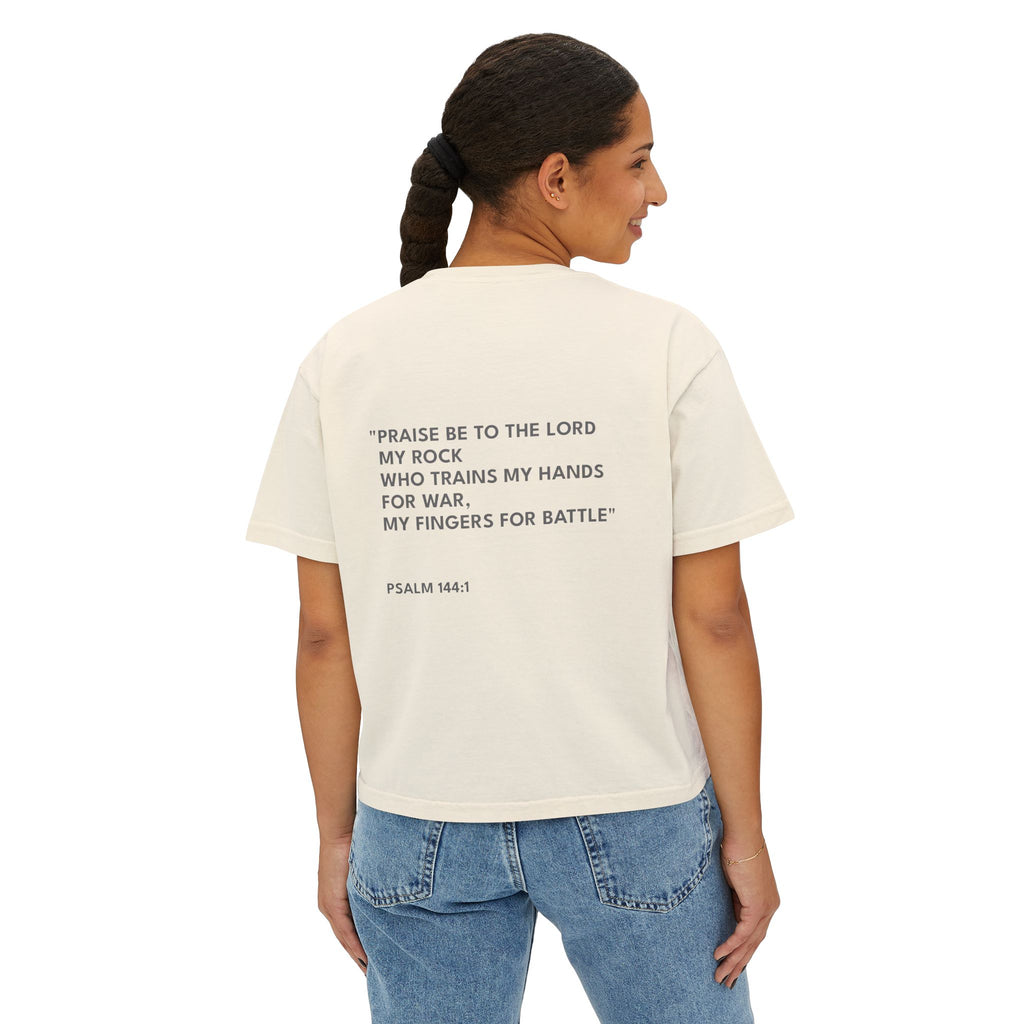 Psalm 144:1 Women's Logo Boxy Tee