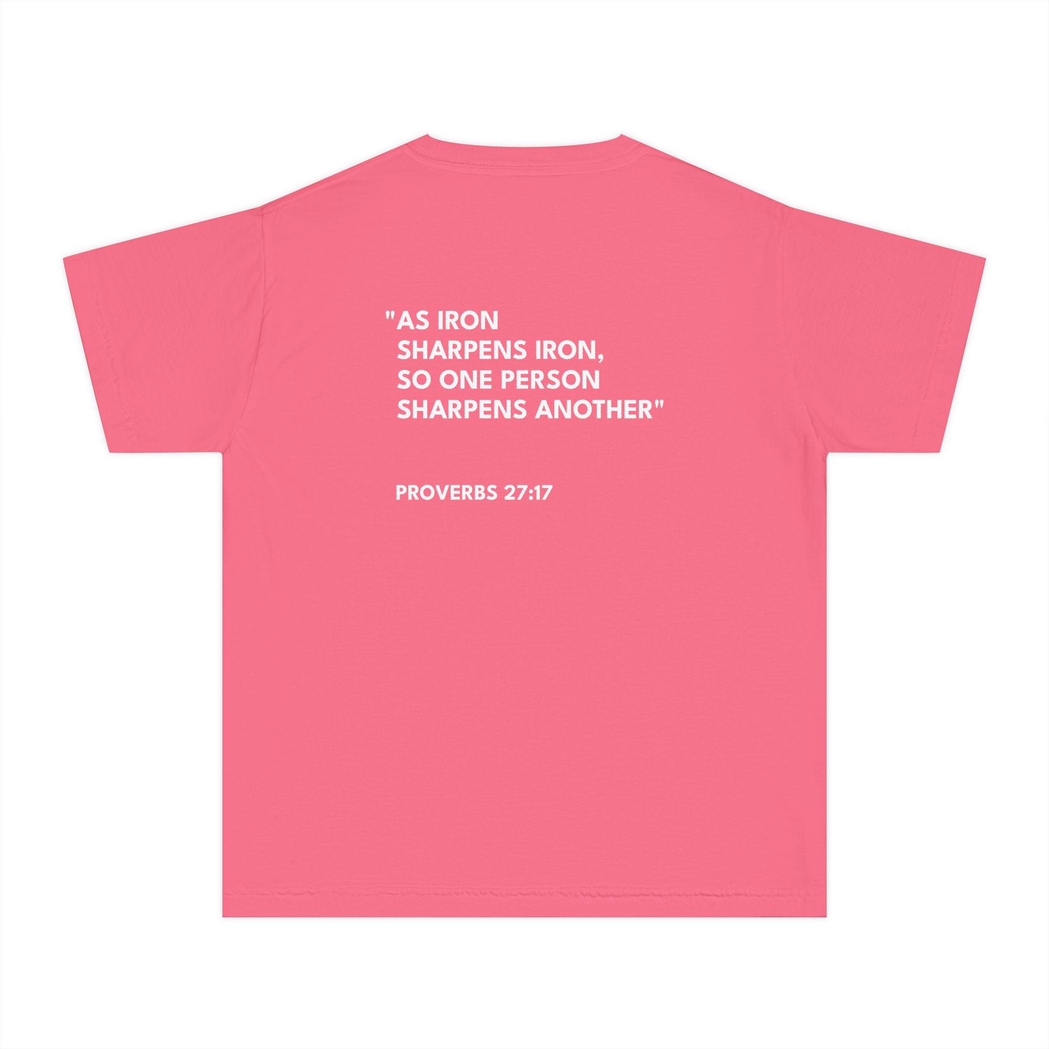 Proverbs 27:17 Youth Tee/Text Logo