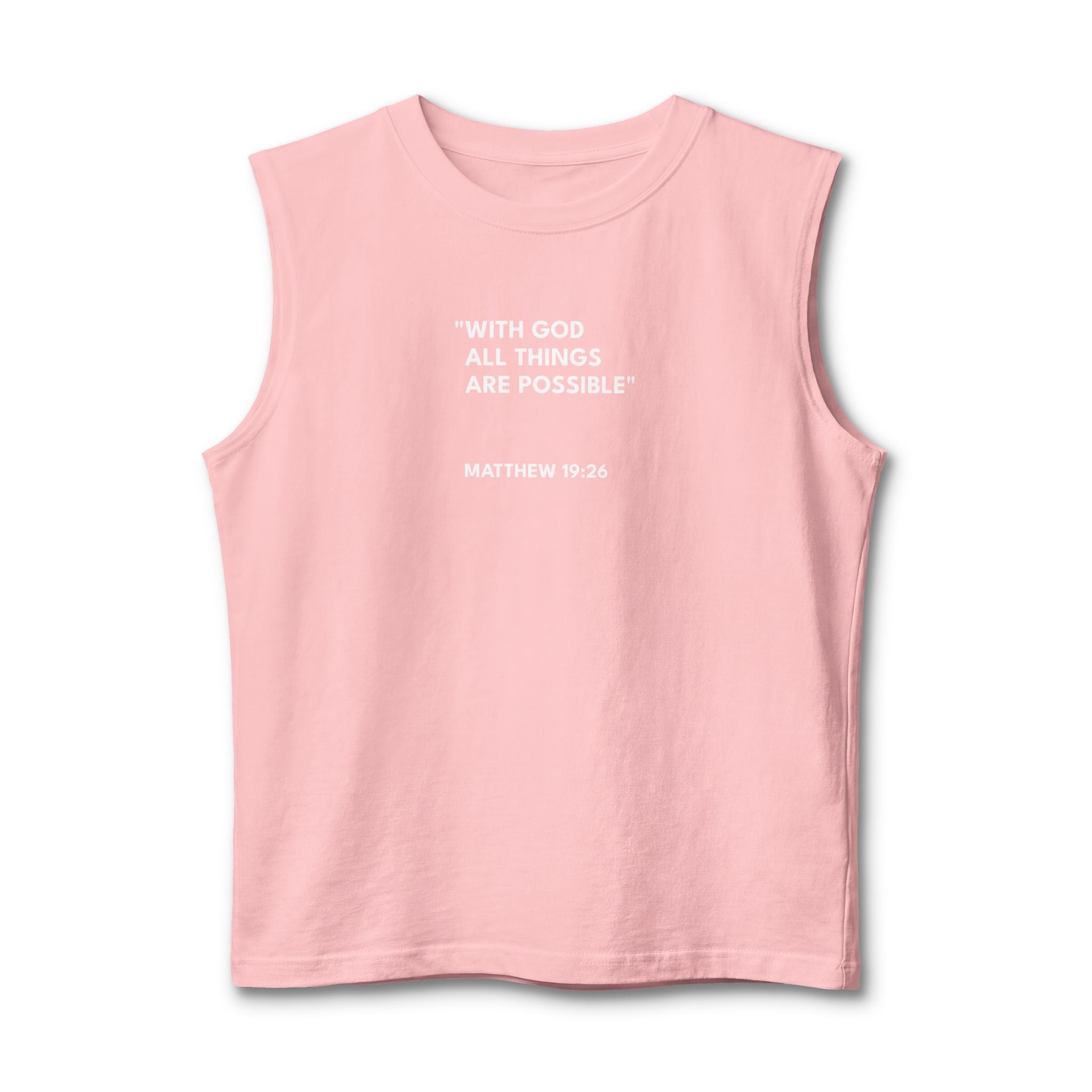 Unisex Muscle Tank Matthew 19:26 Text Logo