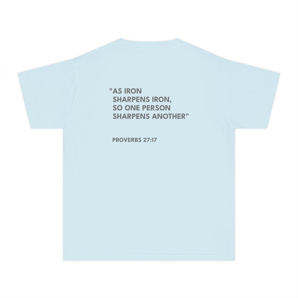 Proverbs 27:17 Youth Tee/Text Logo