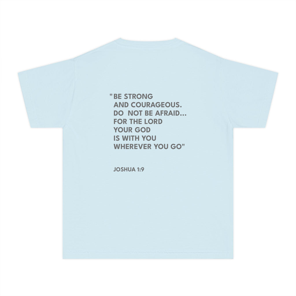 Joshua 1:9 Youth Tee/Text Logo