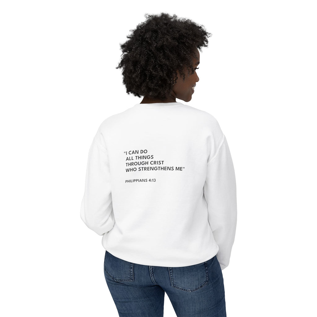 Philippians 4:13 Text Logo Crewneck Sweatshirt