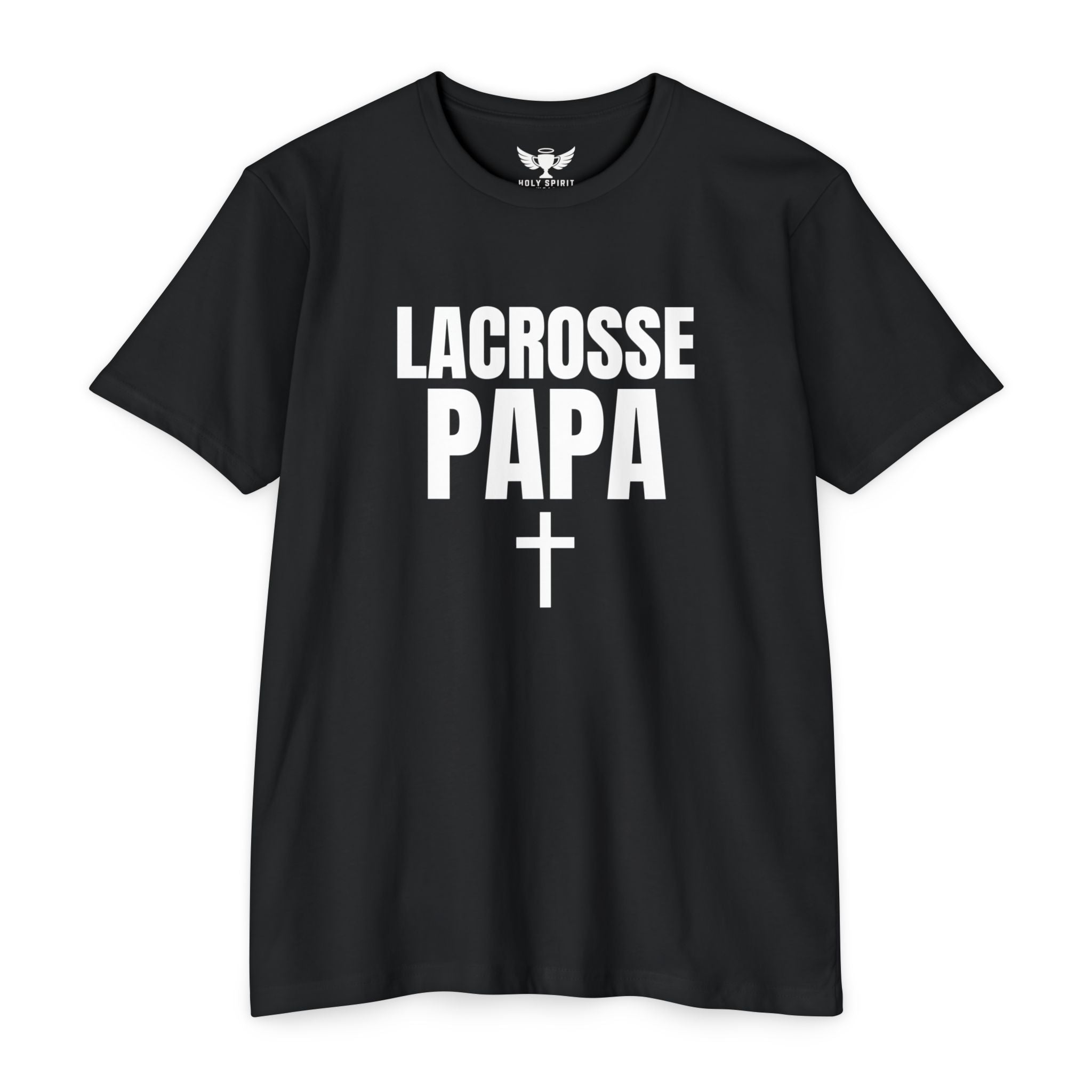 Lacrosse Papa T‑Shirt — Custom Name & Number Sports Tee