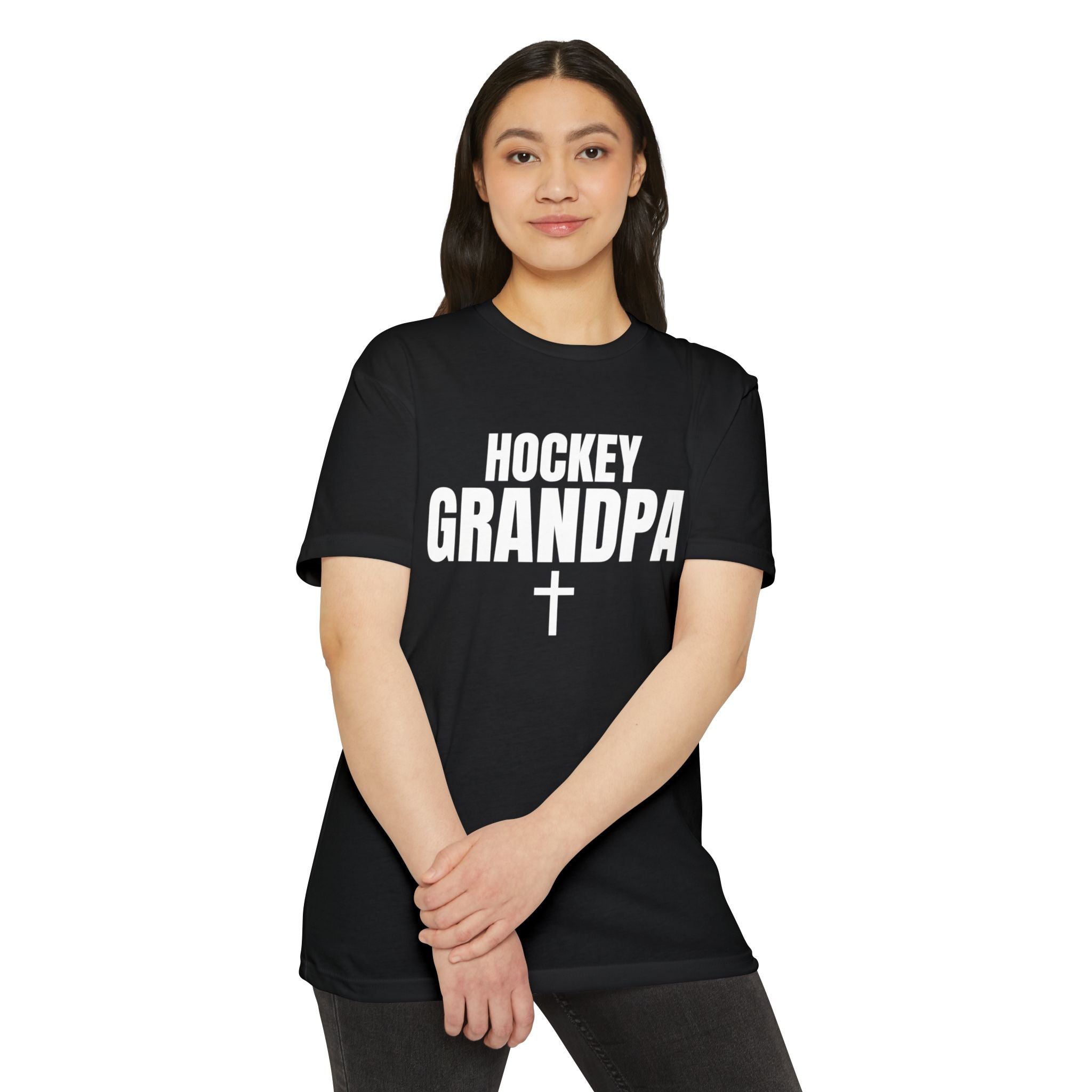 Hockey Grandpa T-Shirt — Custom Name & Number Sports Tee
