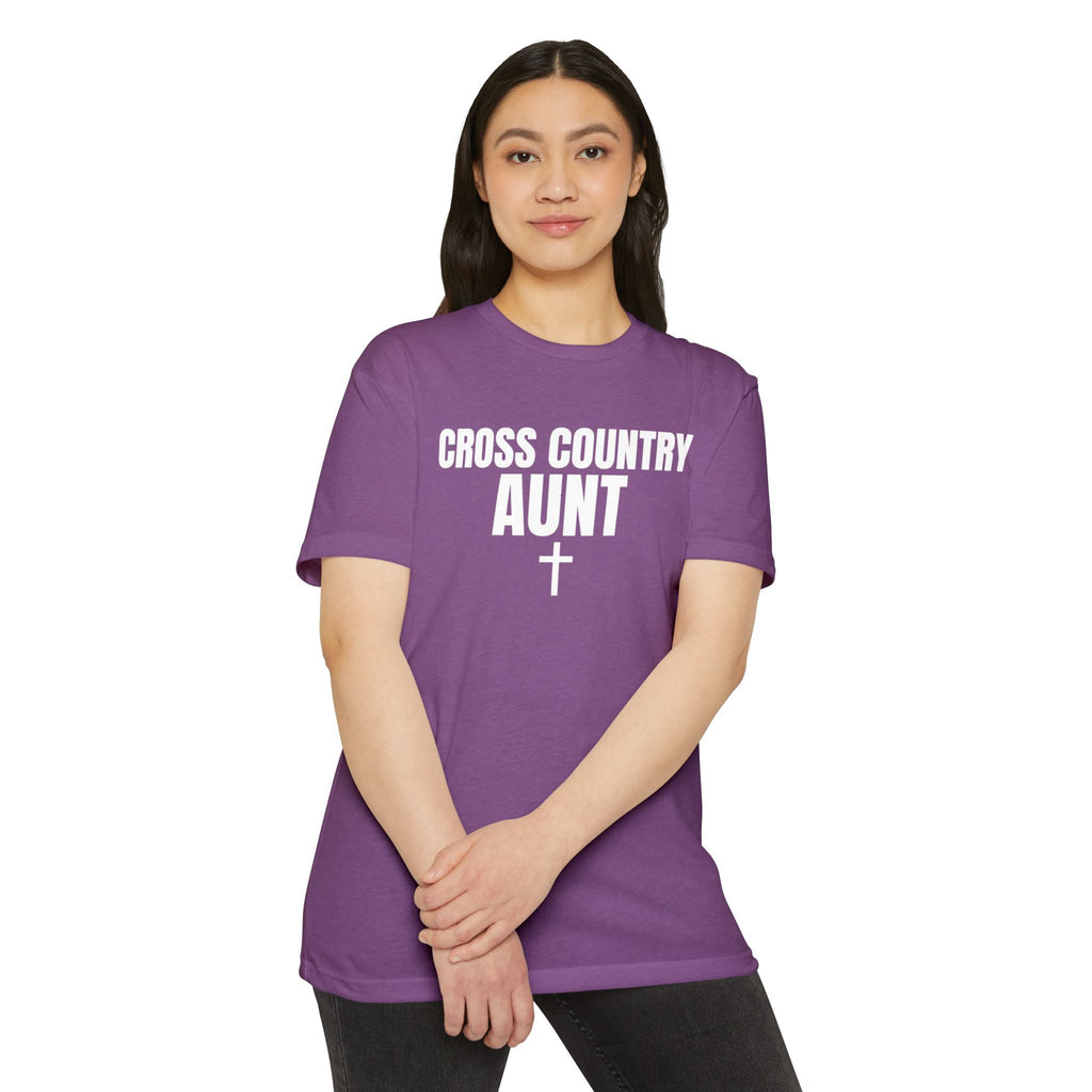 Cross Country Aunt T-Shirt — Custom Name & Number Sports Tee