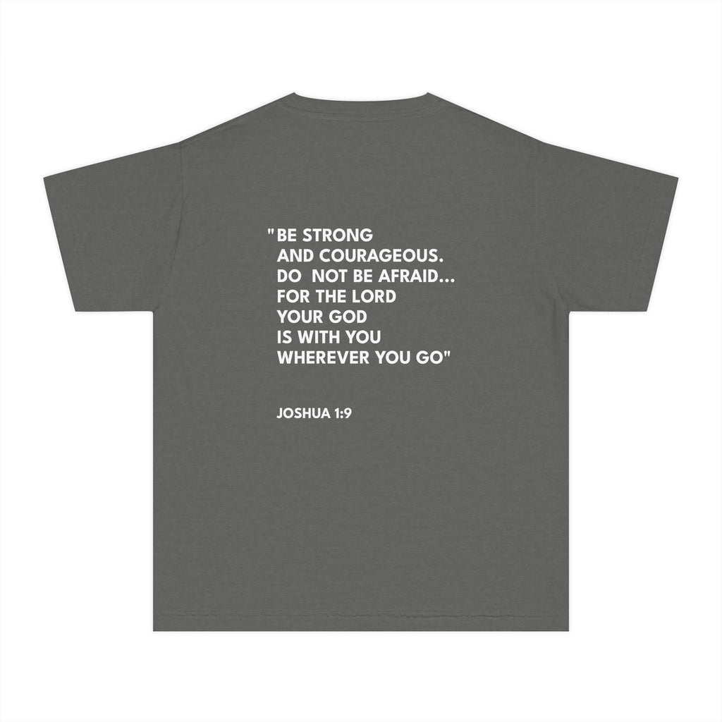 Joshua 1:9 Youth Tee/Text Logo