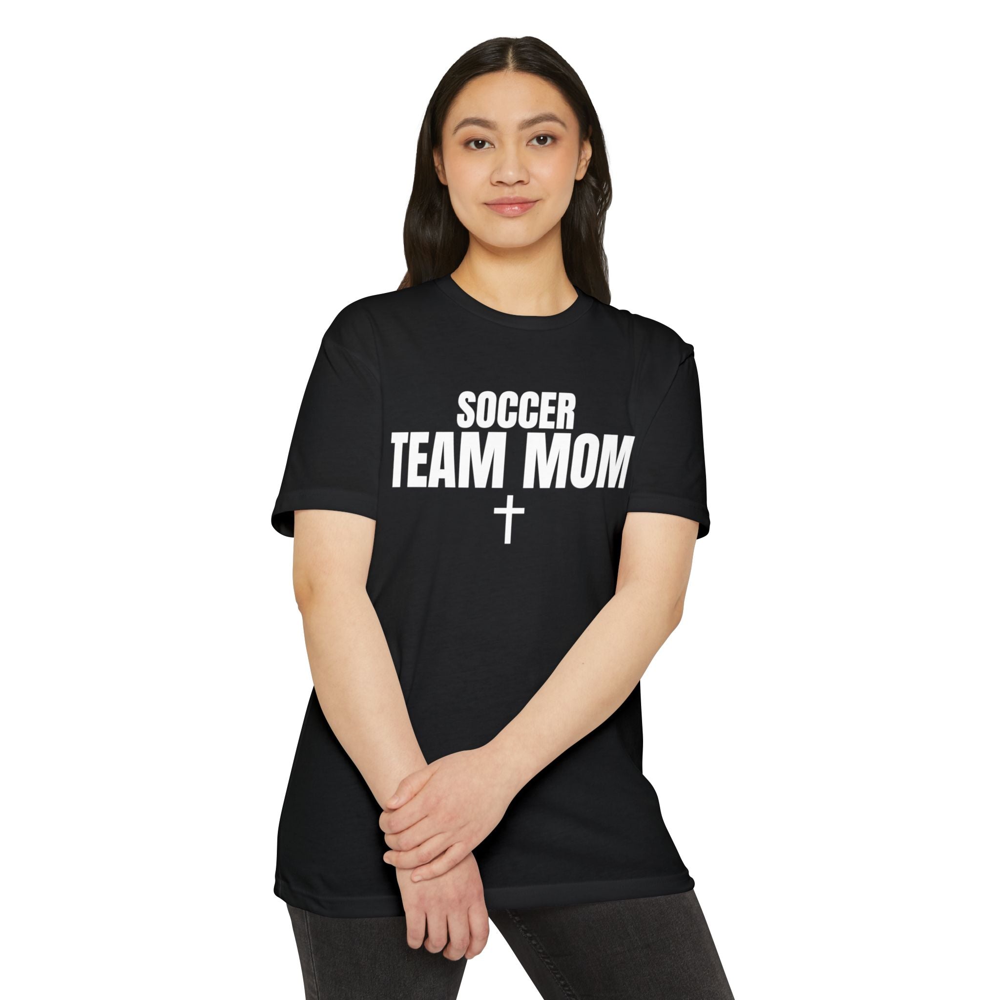 Soccer Team Mom T‑Shirt — Custom Name & Number Sports Tee