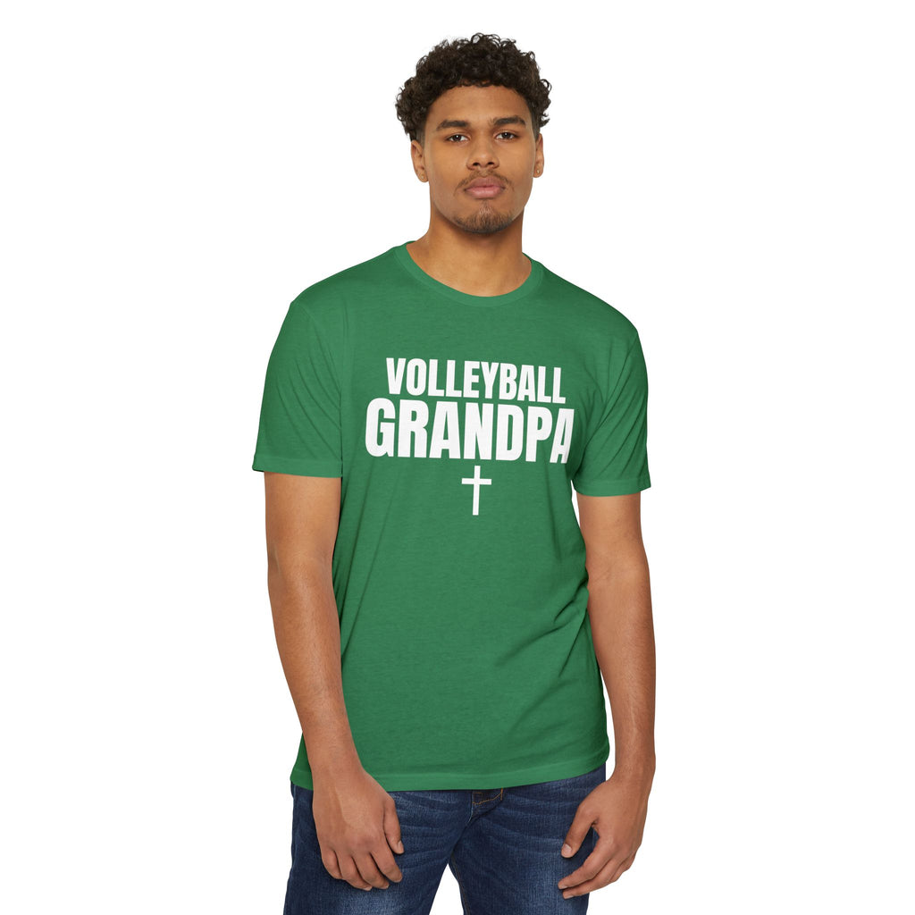 Volleyball Grandpa T-Shirt — Custom Name & Number Sports Tee