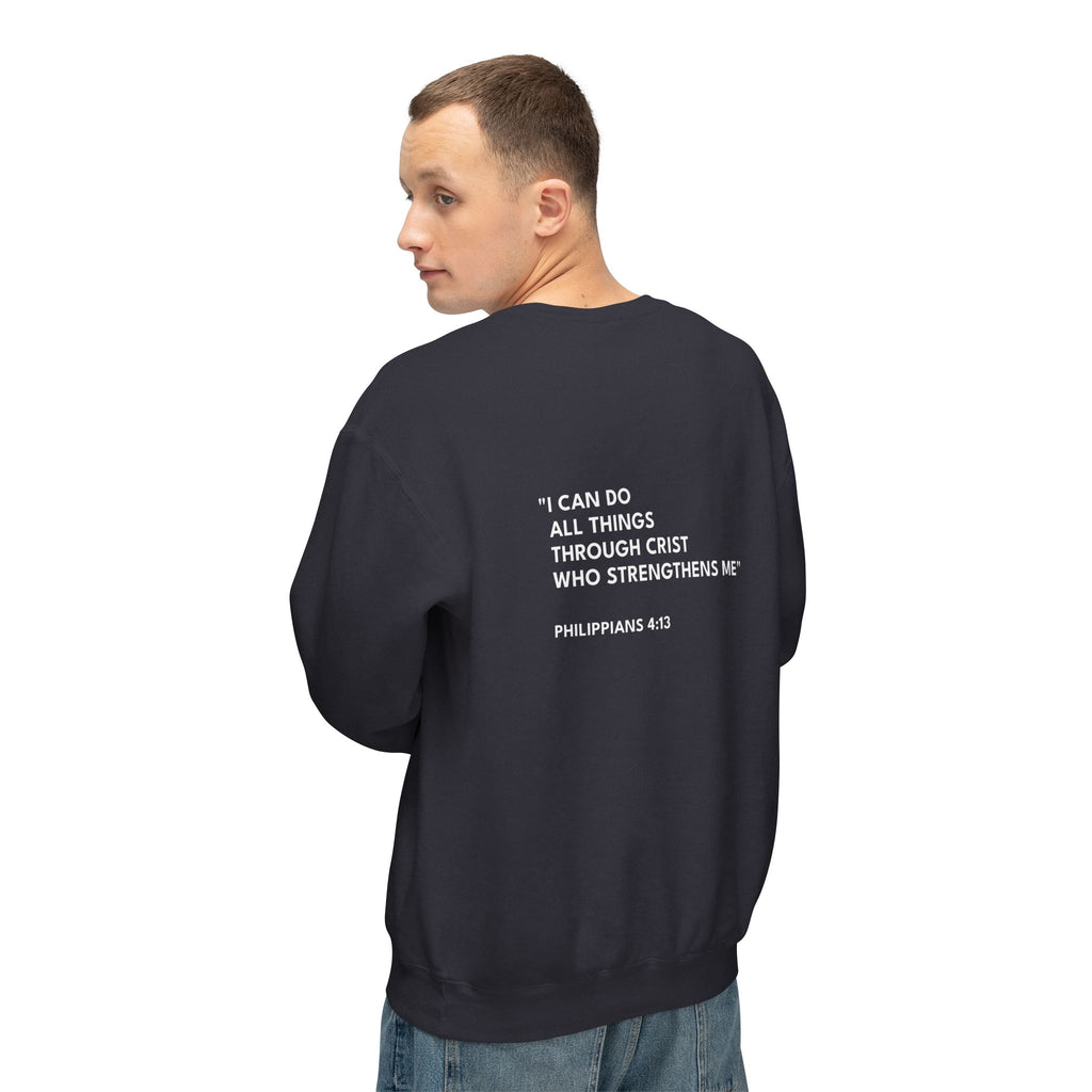 Philippians 4:13 Text Logo Crewneck Sweatshirt