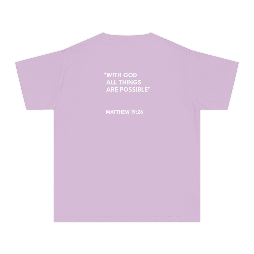 Matthew 19:26 Youth Tee/Text Logo