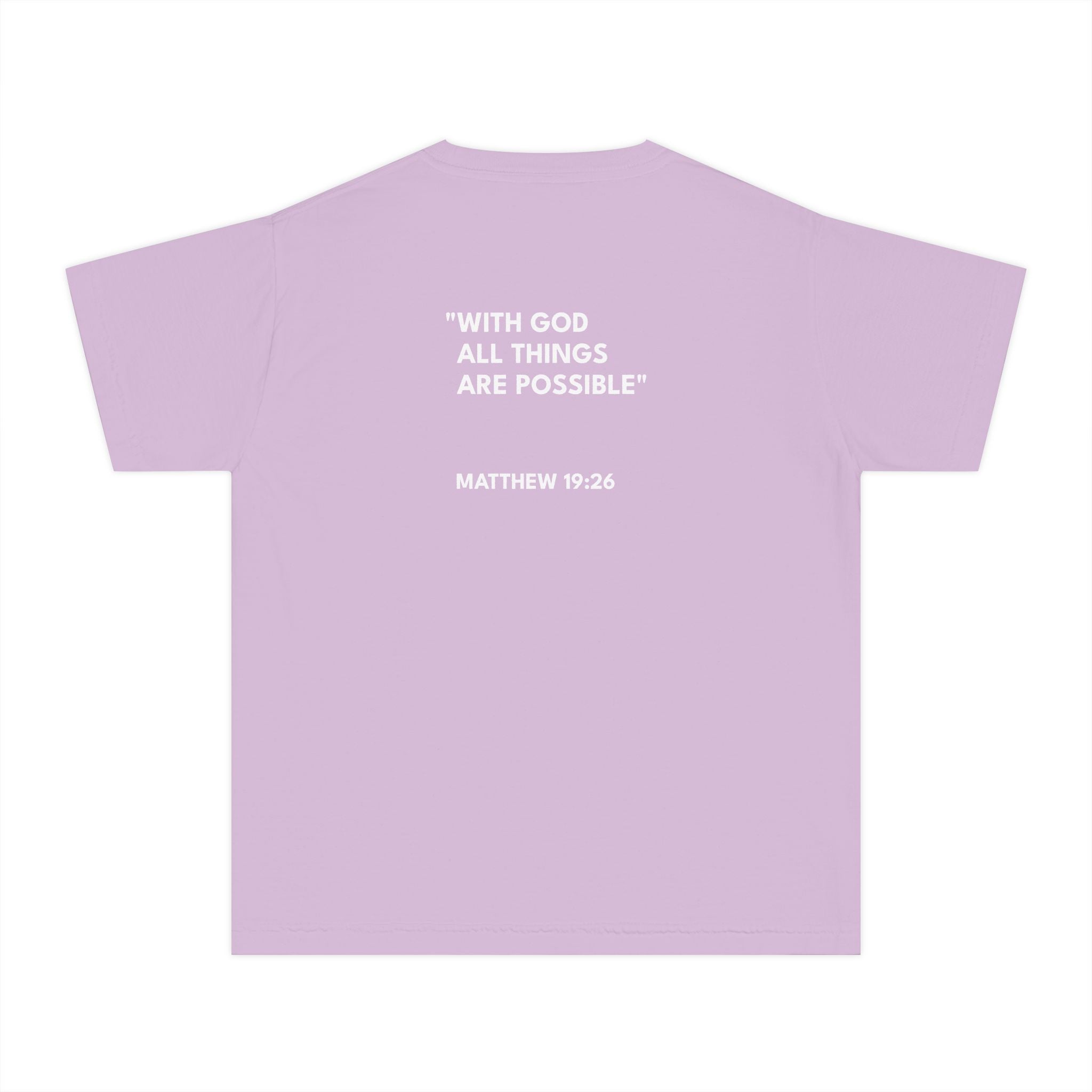 Matthew 19:26 Youth Tee/Text Logo