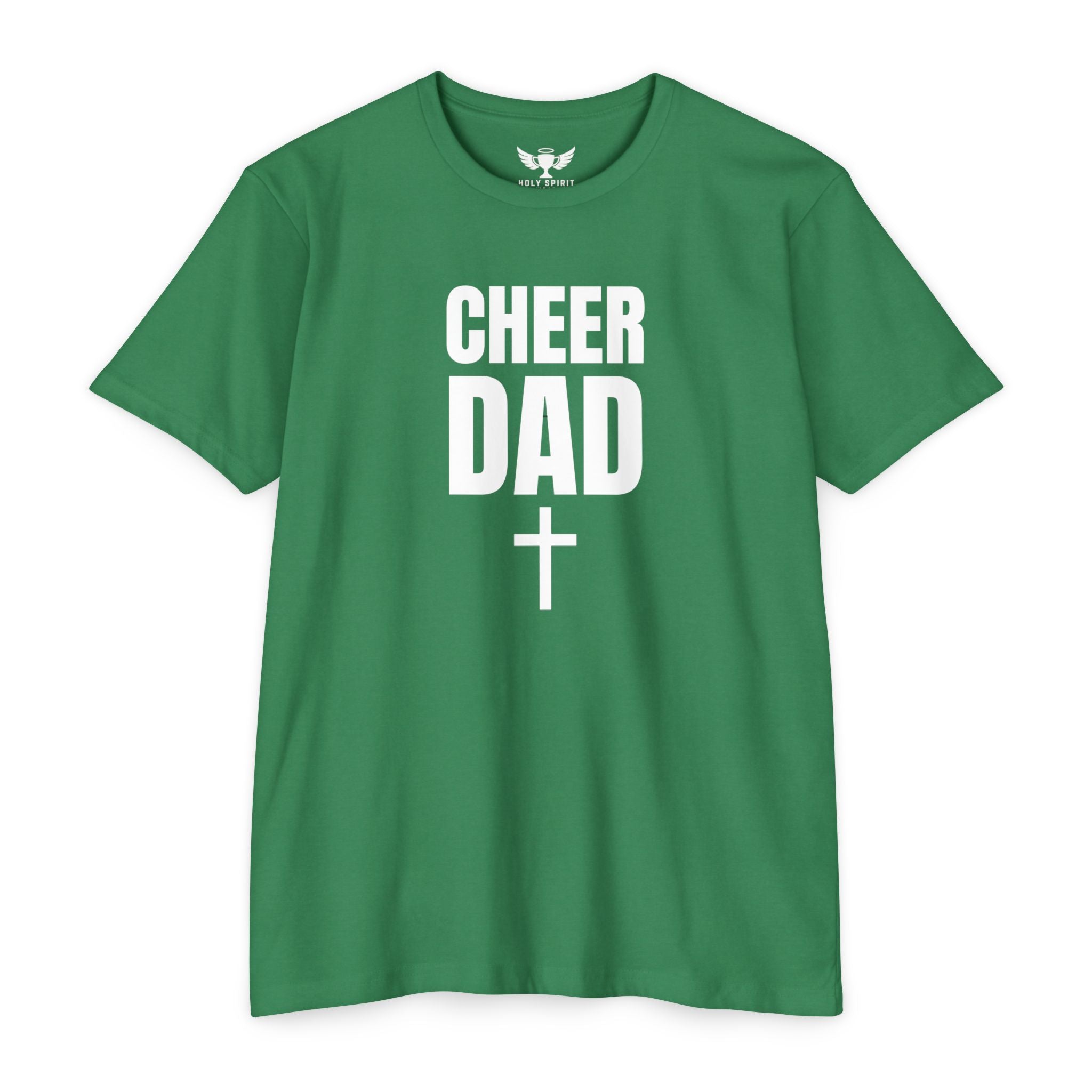 Cheer Dad T-Shirt with Cross — Custom Name & Number Back