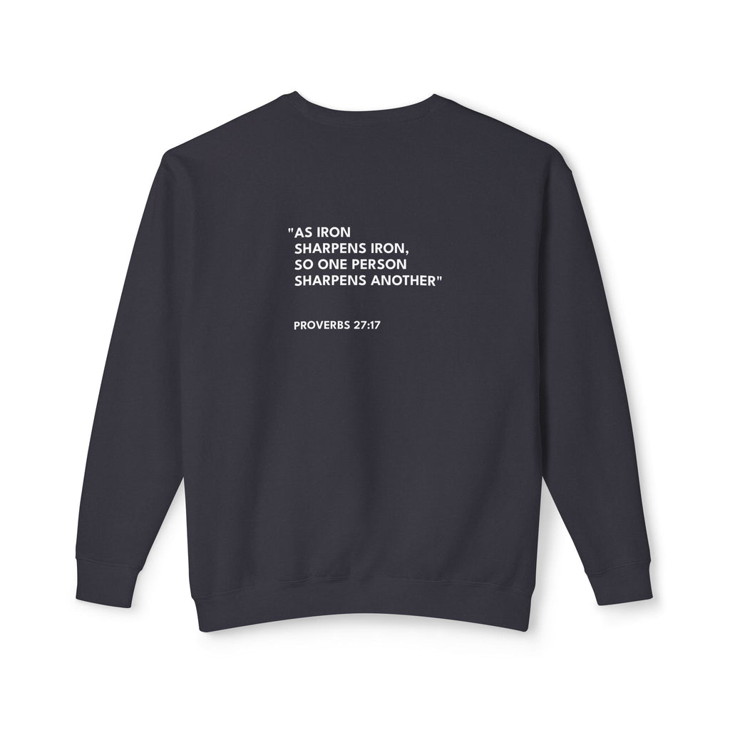 Proverbs 27:17 Text Logo Crewneck Sweatshirt