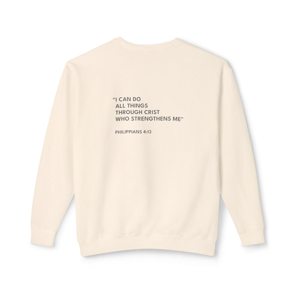 Philippians 4:13 Text Logo Crewneck Sweatshirt