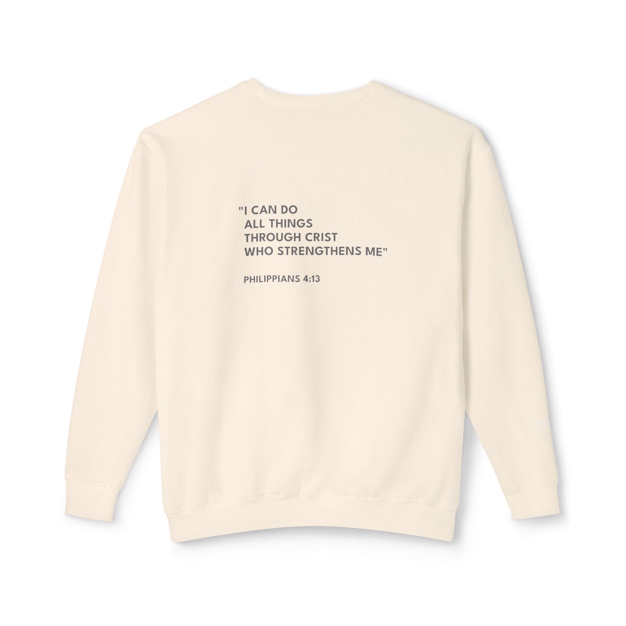 Philippians 4:13 Text Logo Crewneck Sweatshirt