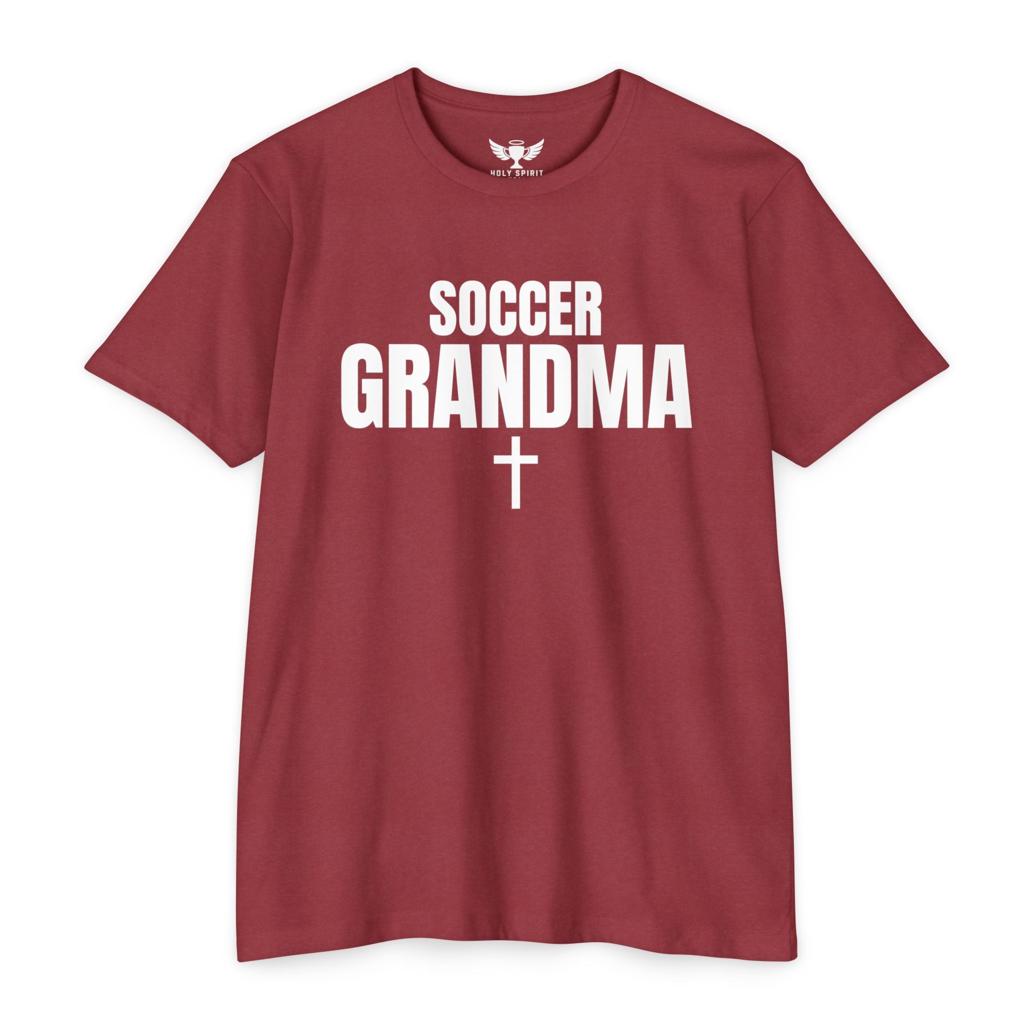 Soccer Grandma T-Shirt with Cross — Custom Name & Number Sports Tee