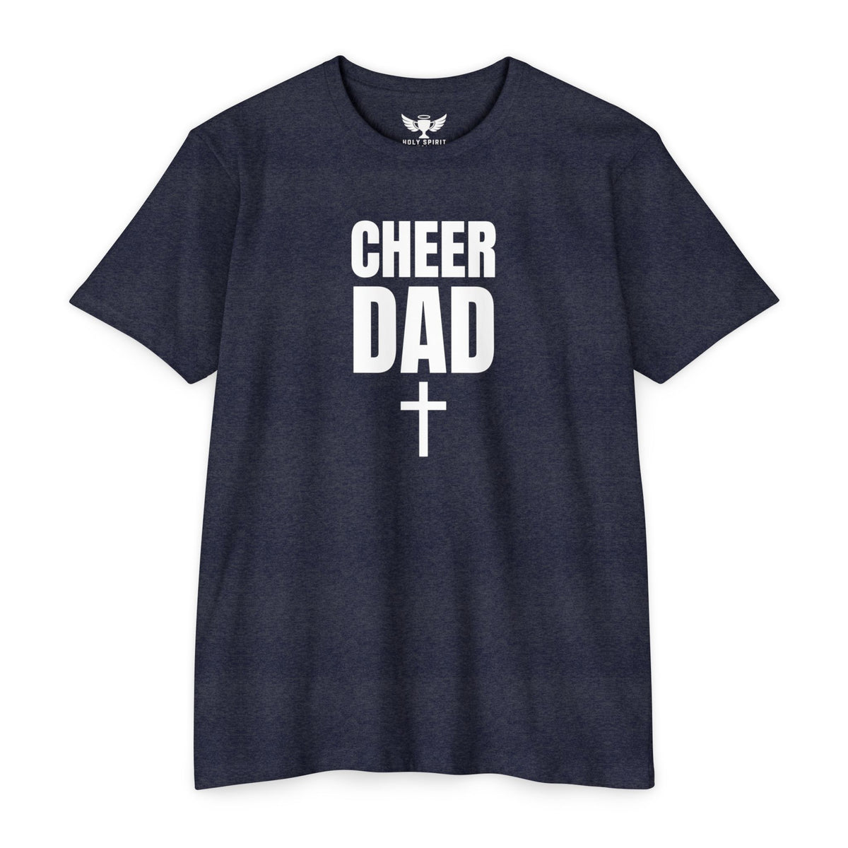 Cheer Dad T-Shirt with Cross — Custom Name & Number Back