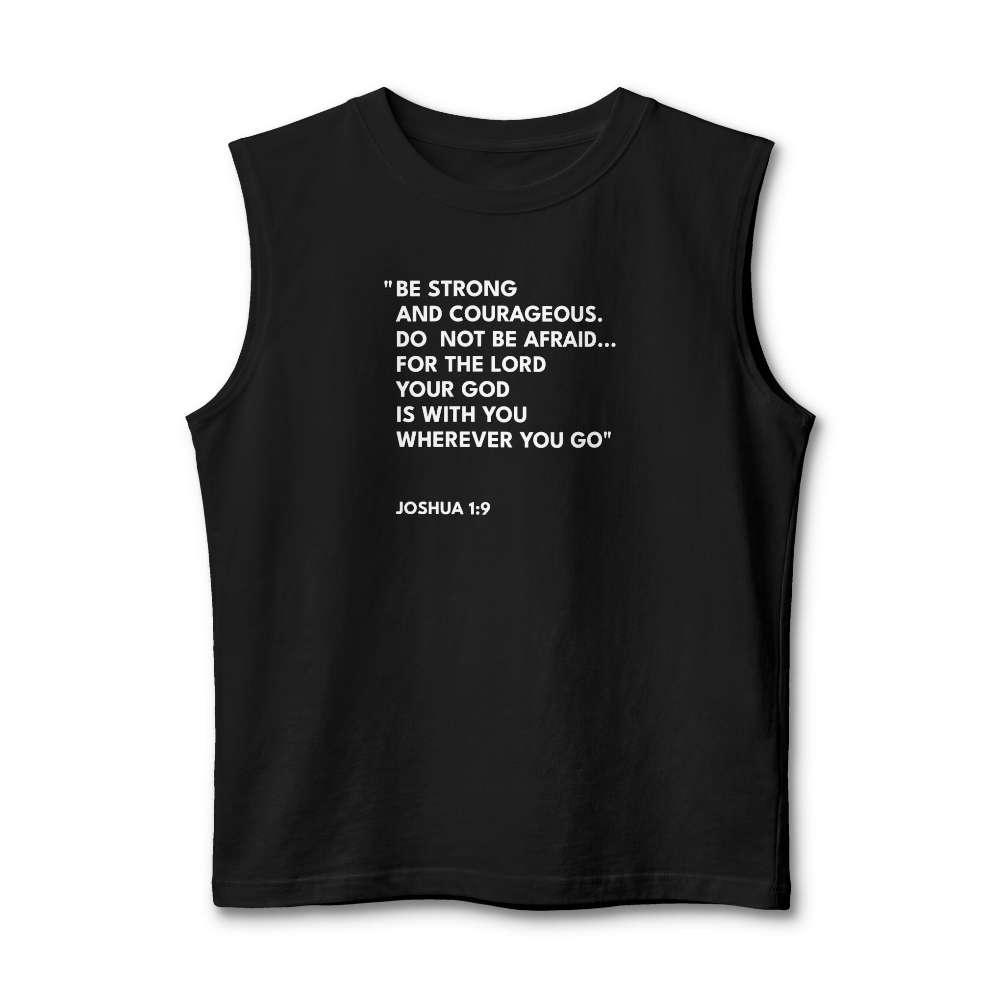 Joshua 1:9 Unisex Muscle Tank Text Logo
