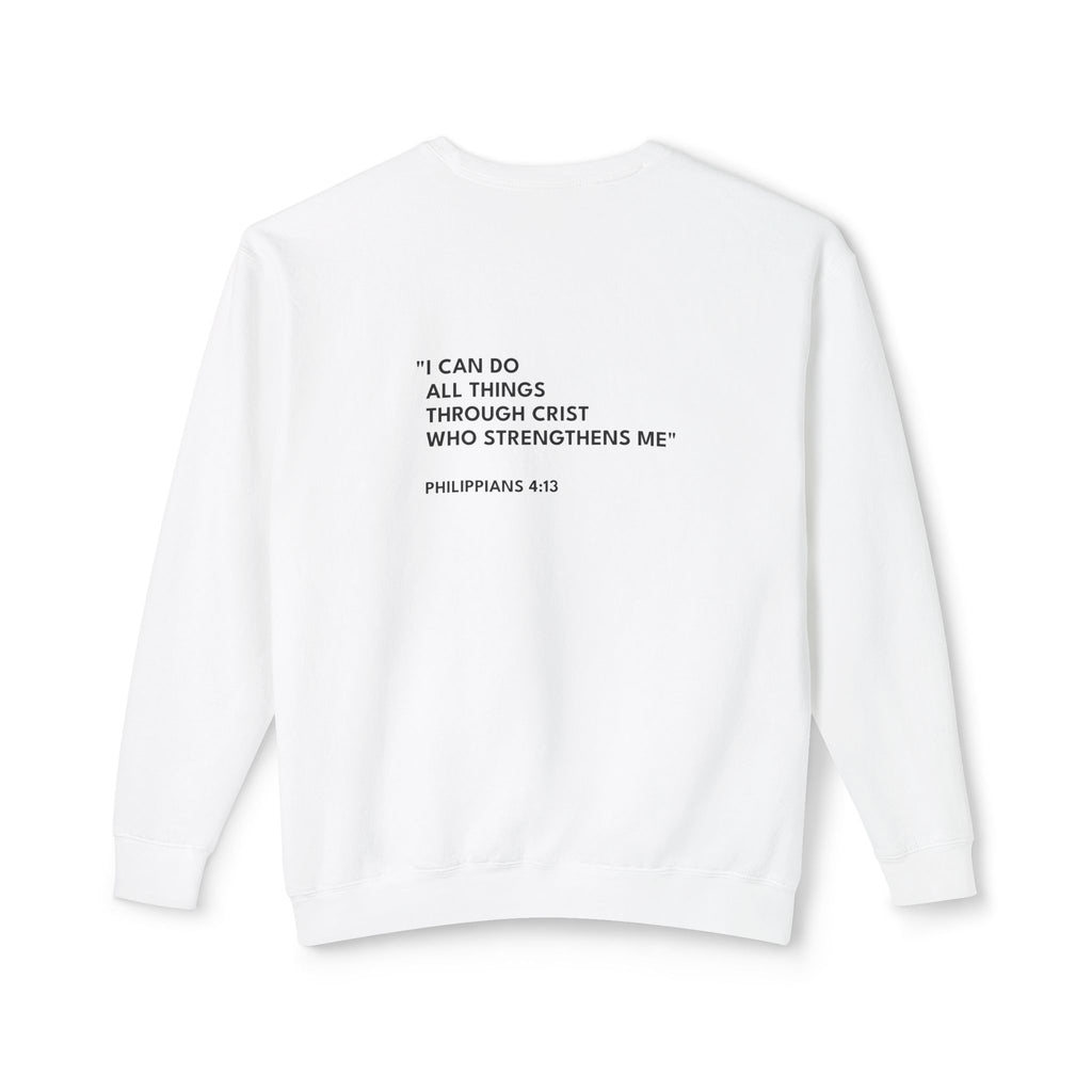 Philippians 4:13 Text Logo Crewneck Sweatshirt